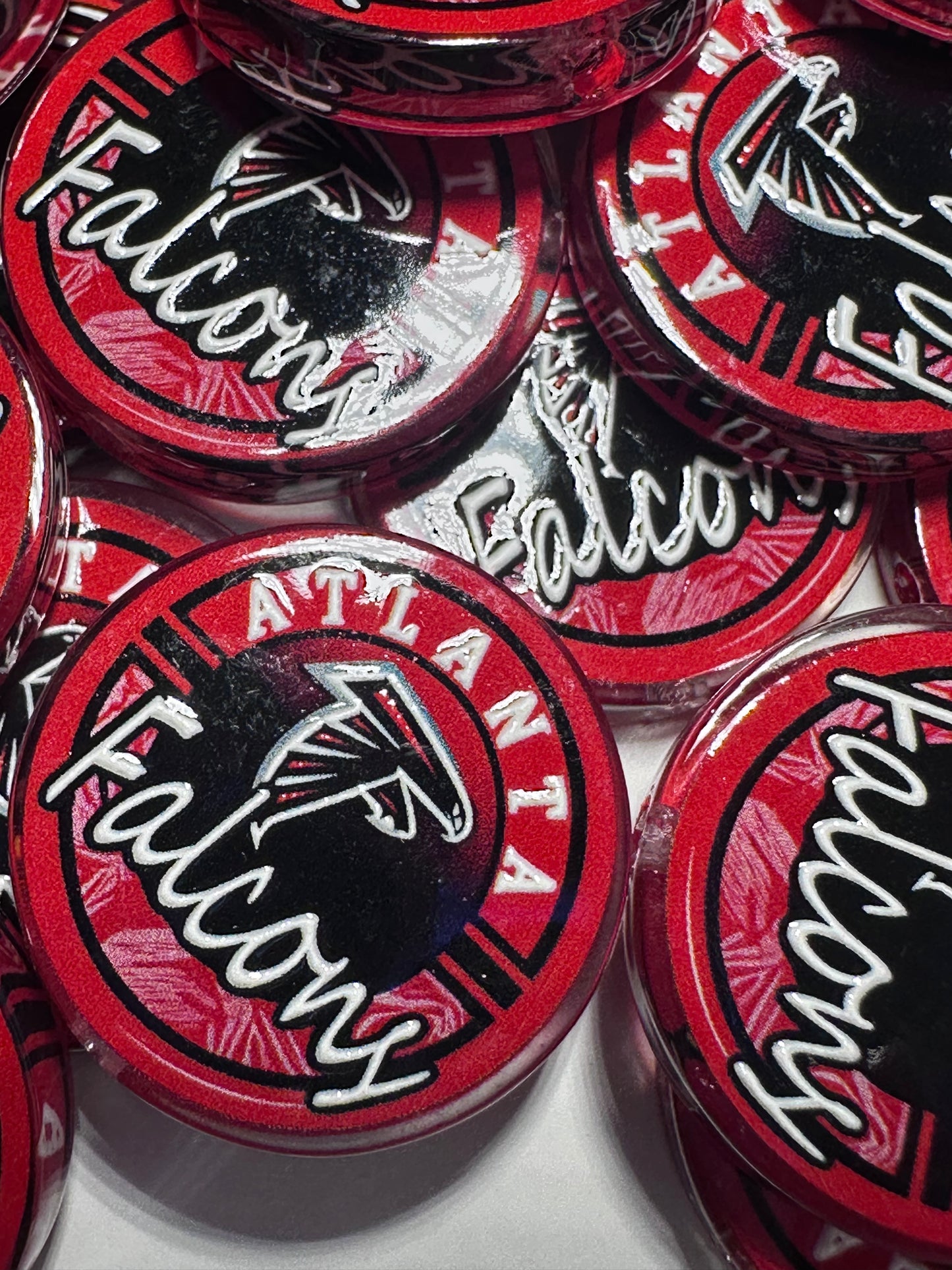 NEW Atlanta Falcons acrylic focal bead- set of 2/ focal bead/ pen beading / keychain bead