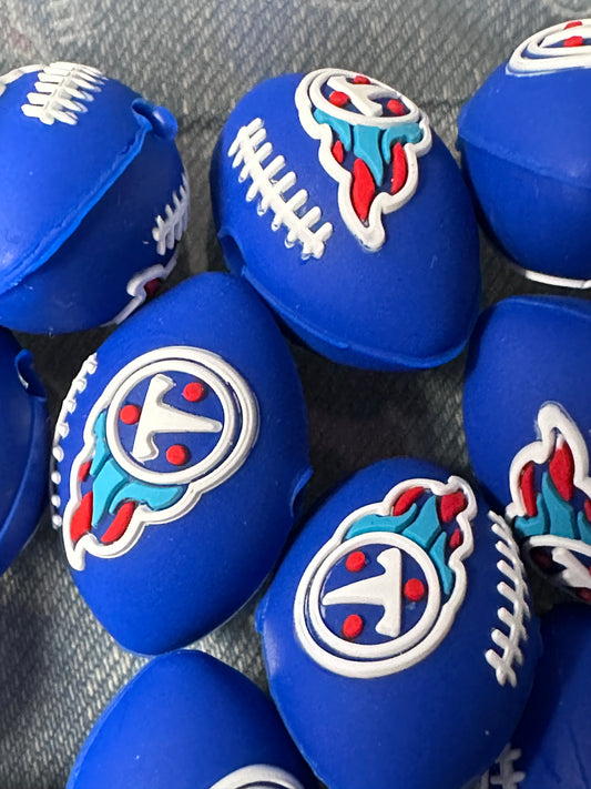 3D Tennessee Titans Football team focal bead / silicone pen bead