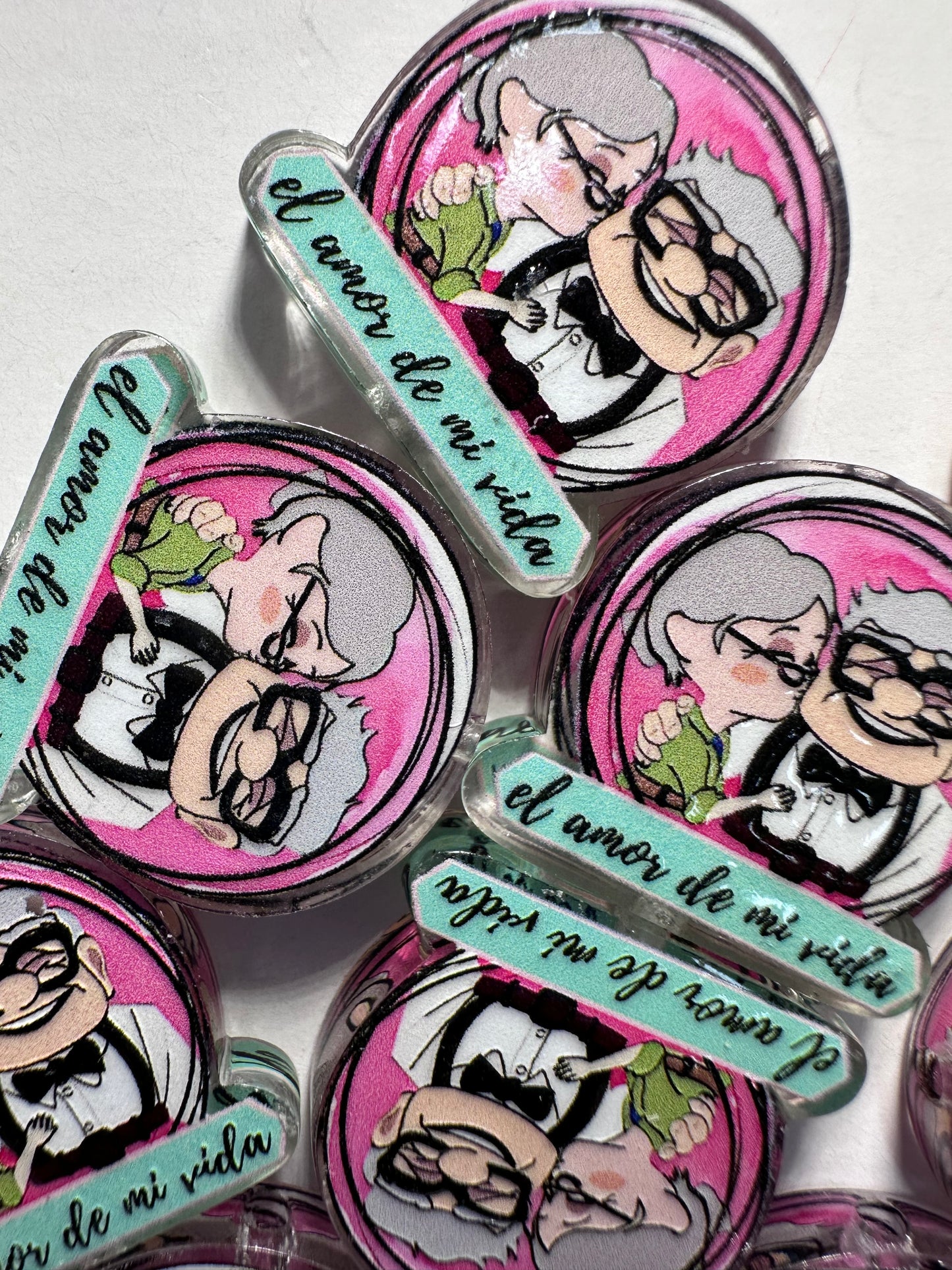 Old married couple acrylic focal bead- set of 2/ focal bead/ pen beading / keychain bead/movie couple