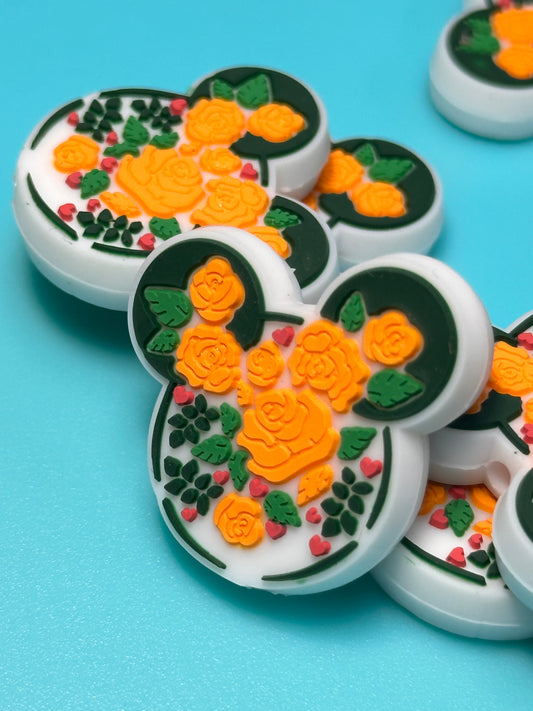 Floral ears Silicone focal bead for pen beading and keychain DIY/