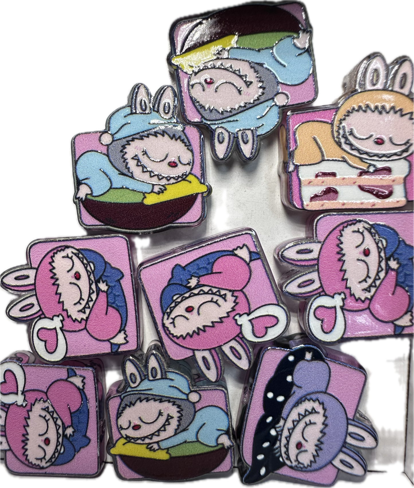 Little monsters acrylic focal bead- set of 2/ focal bead/ pen beading / keychain bead/