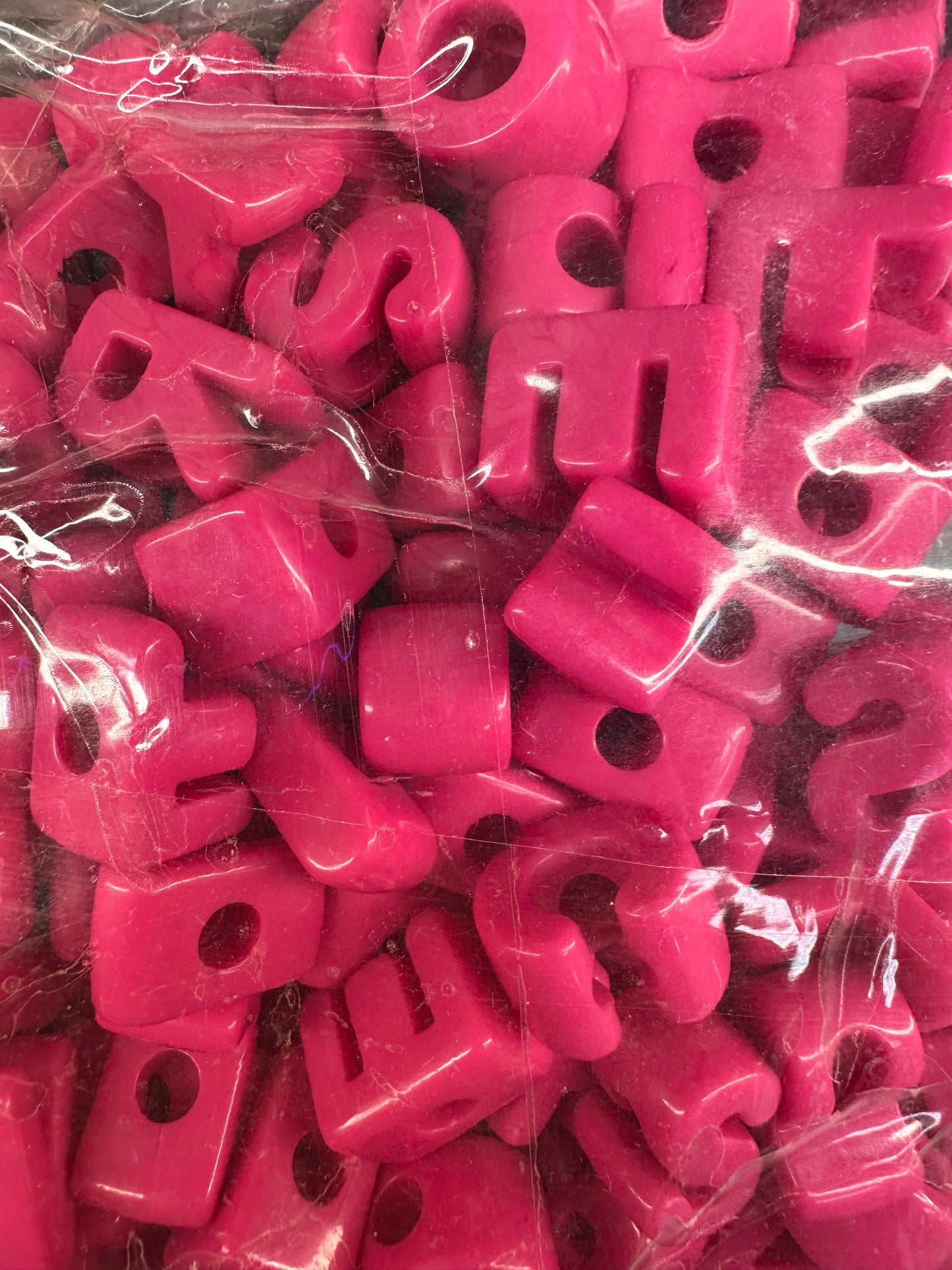 Dark Pink Acrylic Plastic Letter Beads – Bulk Bag of Mixed A–Z Alphabet Beads (Vertical Hole) over 150 mixed colors alphabet