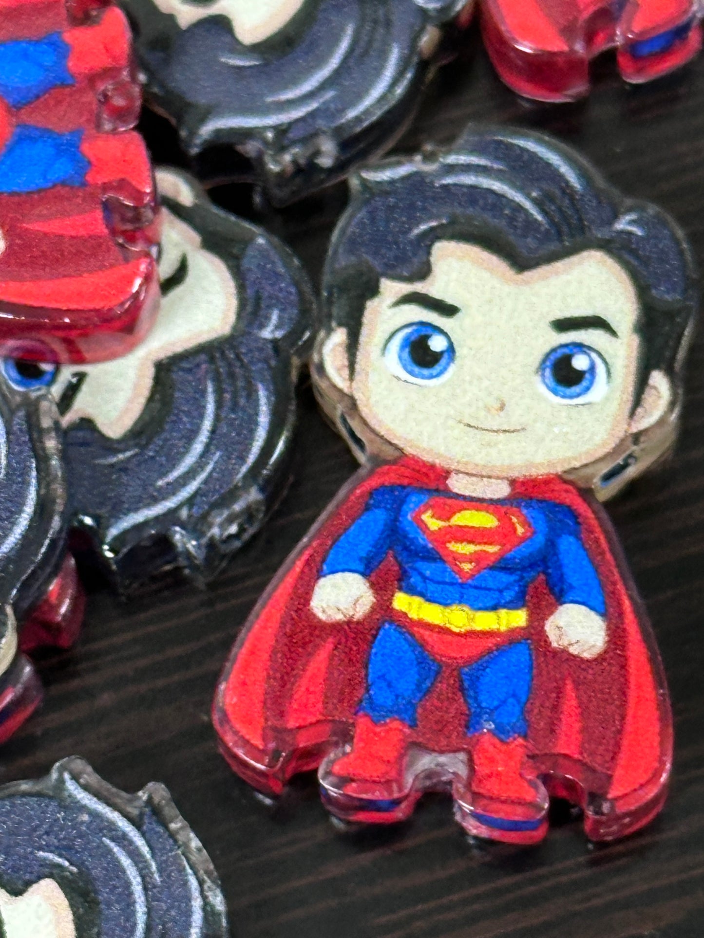 Flying boy in red suit acrylic focal bead- set of 2/ focal bead/ pen beading / keychain bead