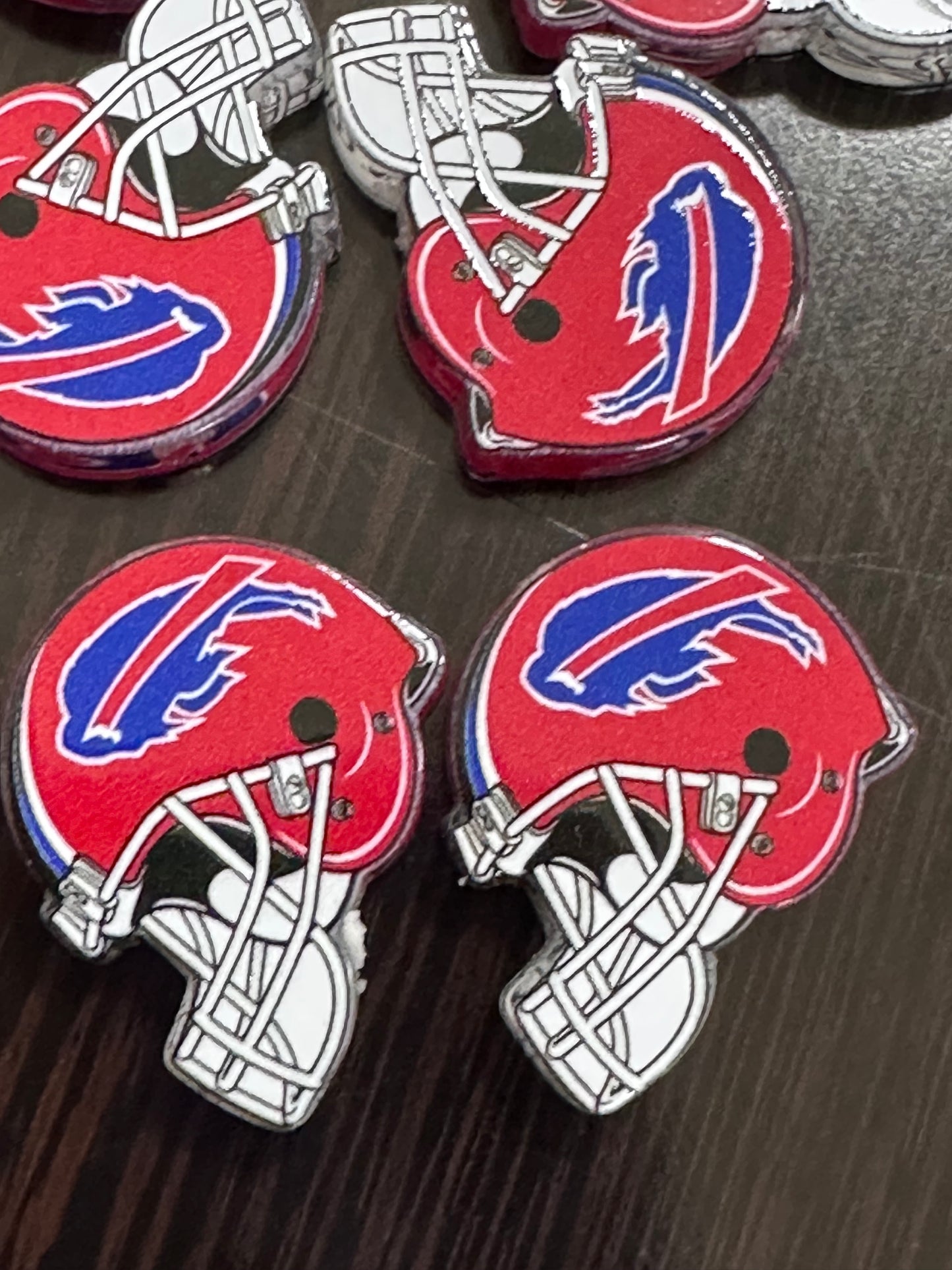 Buffalo acrylic focal bead- set of 2/ focal bead/ pen beading / keychain bead/ helmet shaped bead