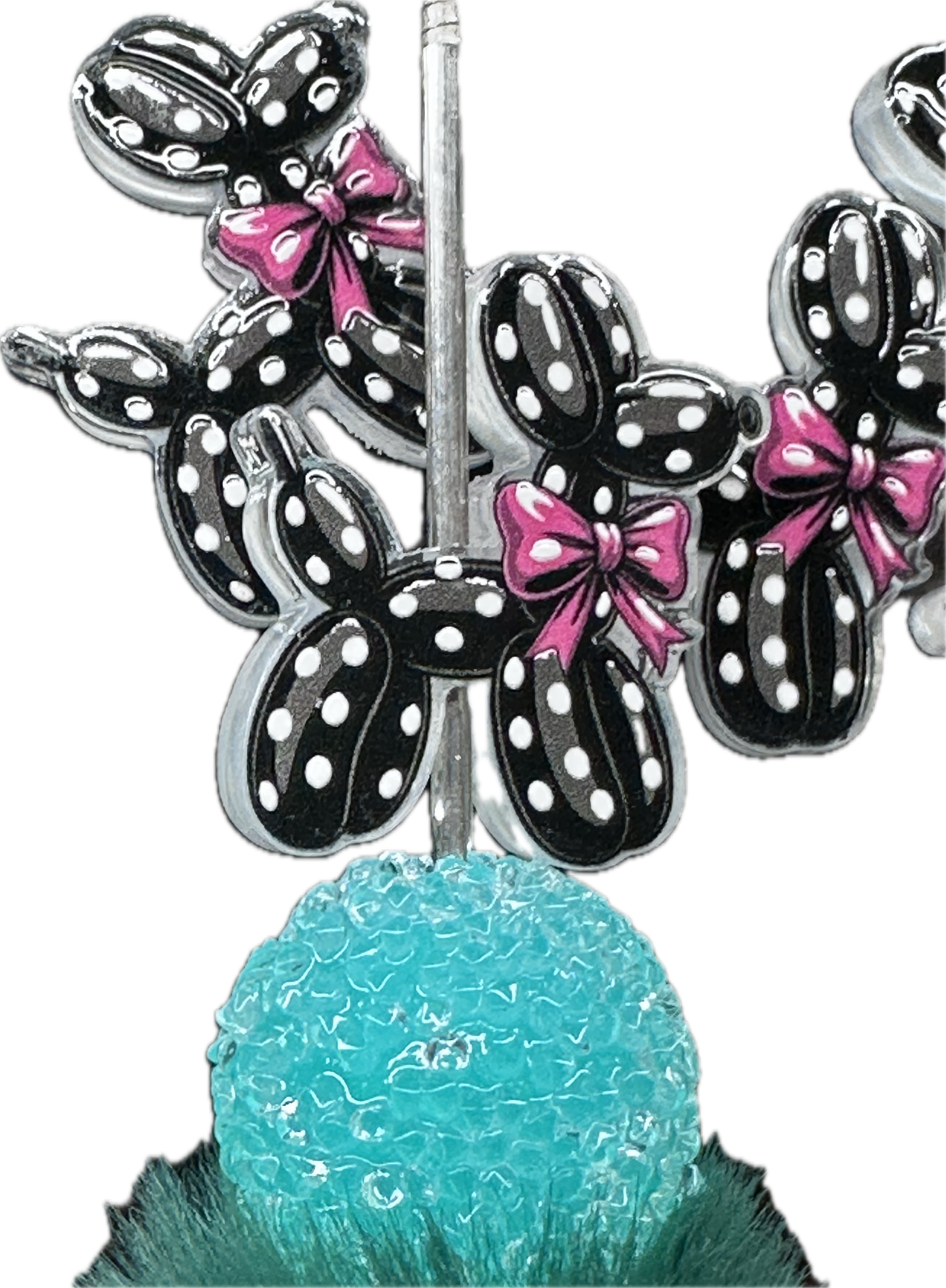 Balloon dog acrylic focal bead- set of 2/ focal bead/ pen beading / keychain bead/ spotted dog