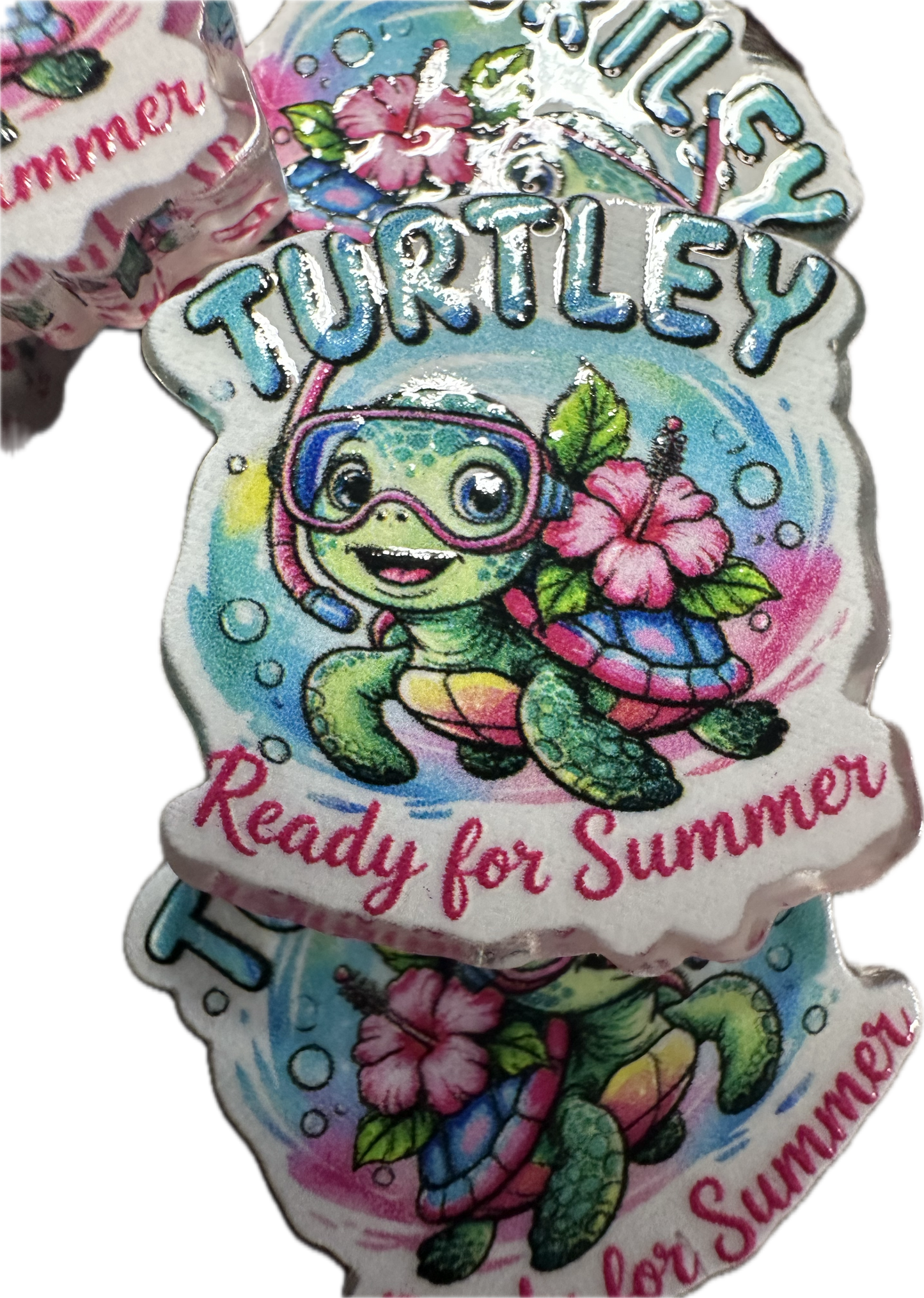 Sea Turtle acrylic focal bead- set of 2/ focal bead/ pen beading / keychain bead/ ocean life - sea life