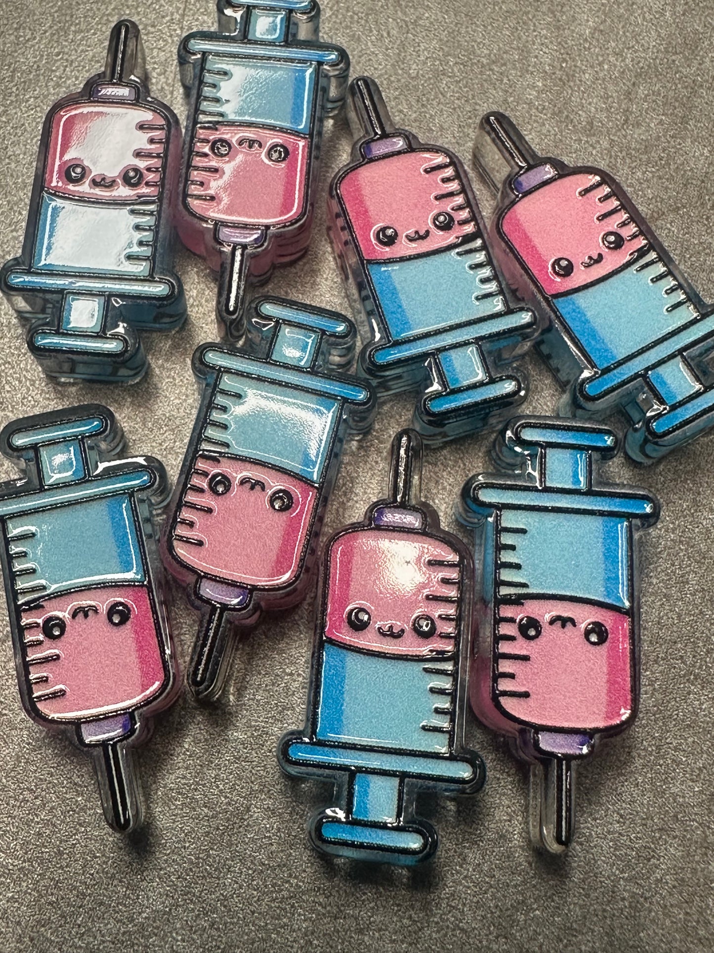 Nurse acrylic focal bead- set of 2/ focal bead/ pen beading / keychain bead/ syringe