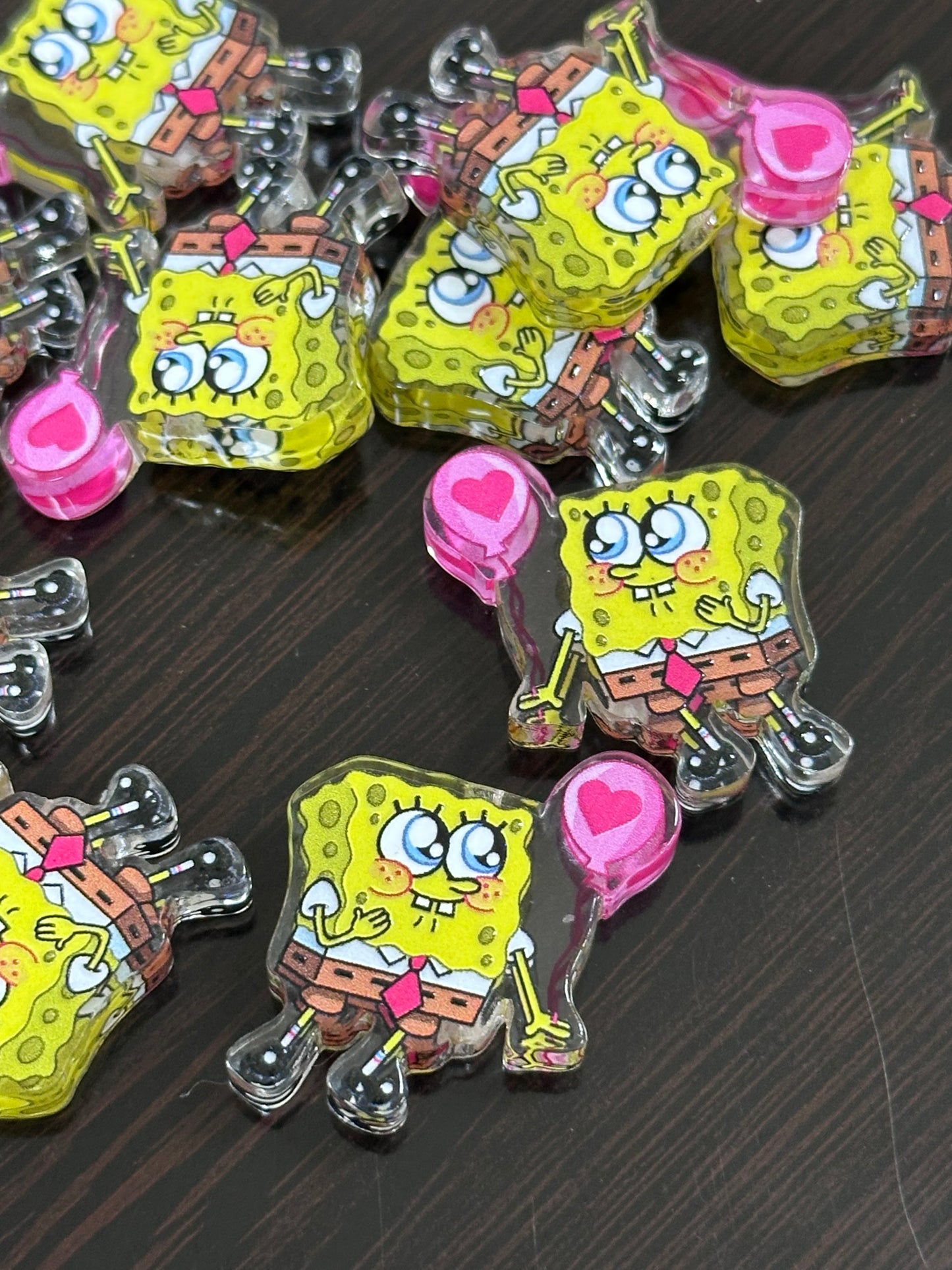 Yellow guy with balloon acrylic focal bead- set of 2/ focal bead/ pen beading / keychain bead