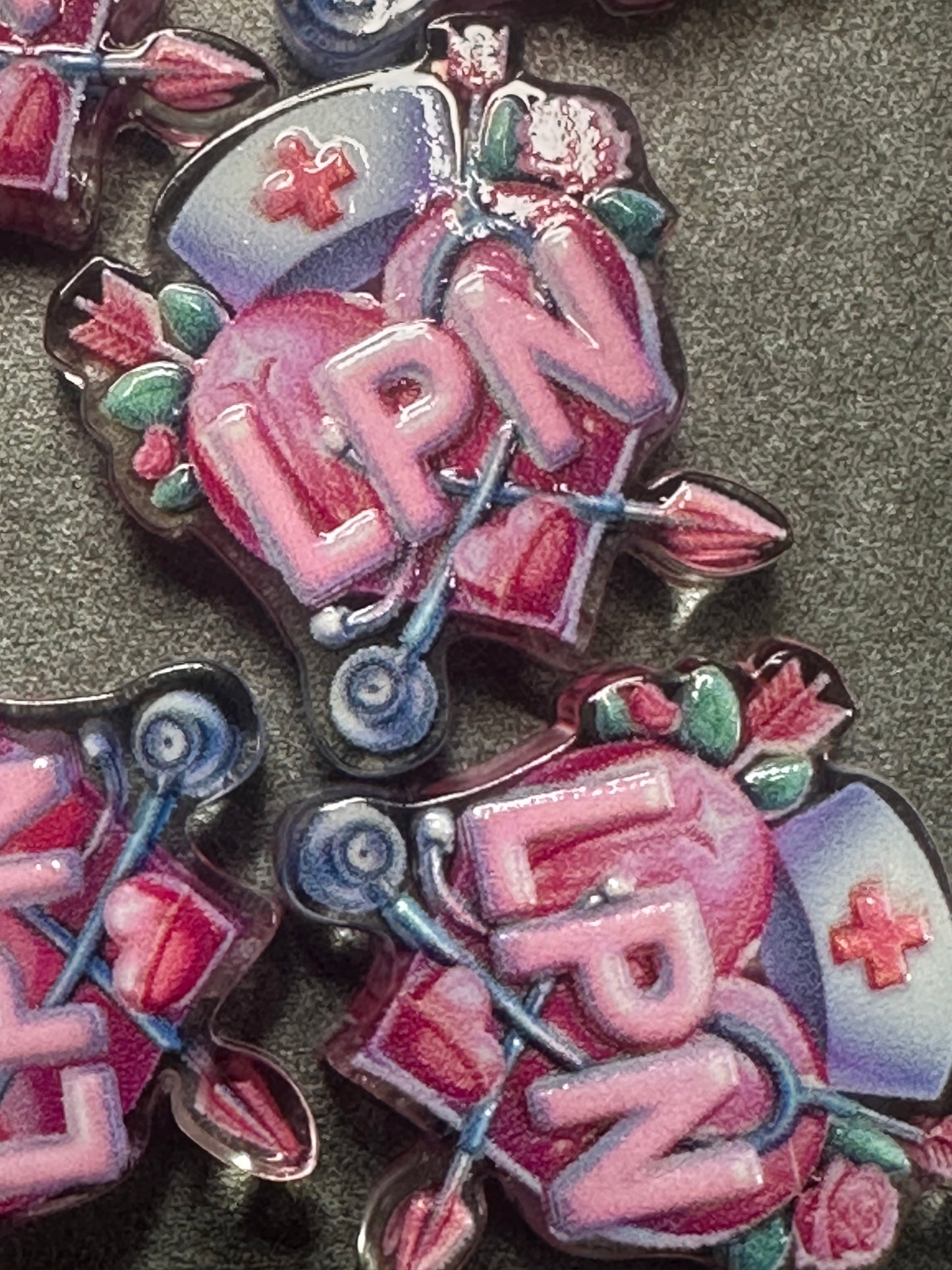 LPN Nurse acrylic focal bead- set of 2/ focal bead/ pen beading / keychain bead/