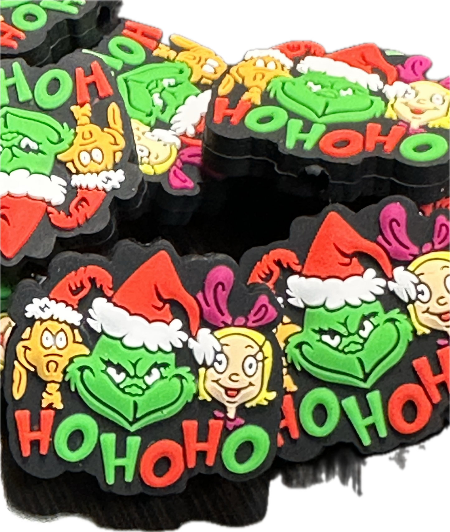 Ho ho ho Christmas/ Focal Bead/ beadable pen/ Silicone  bead/ keychain bead/green guy/