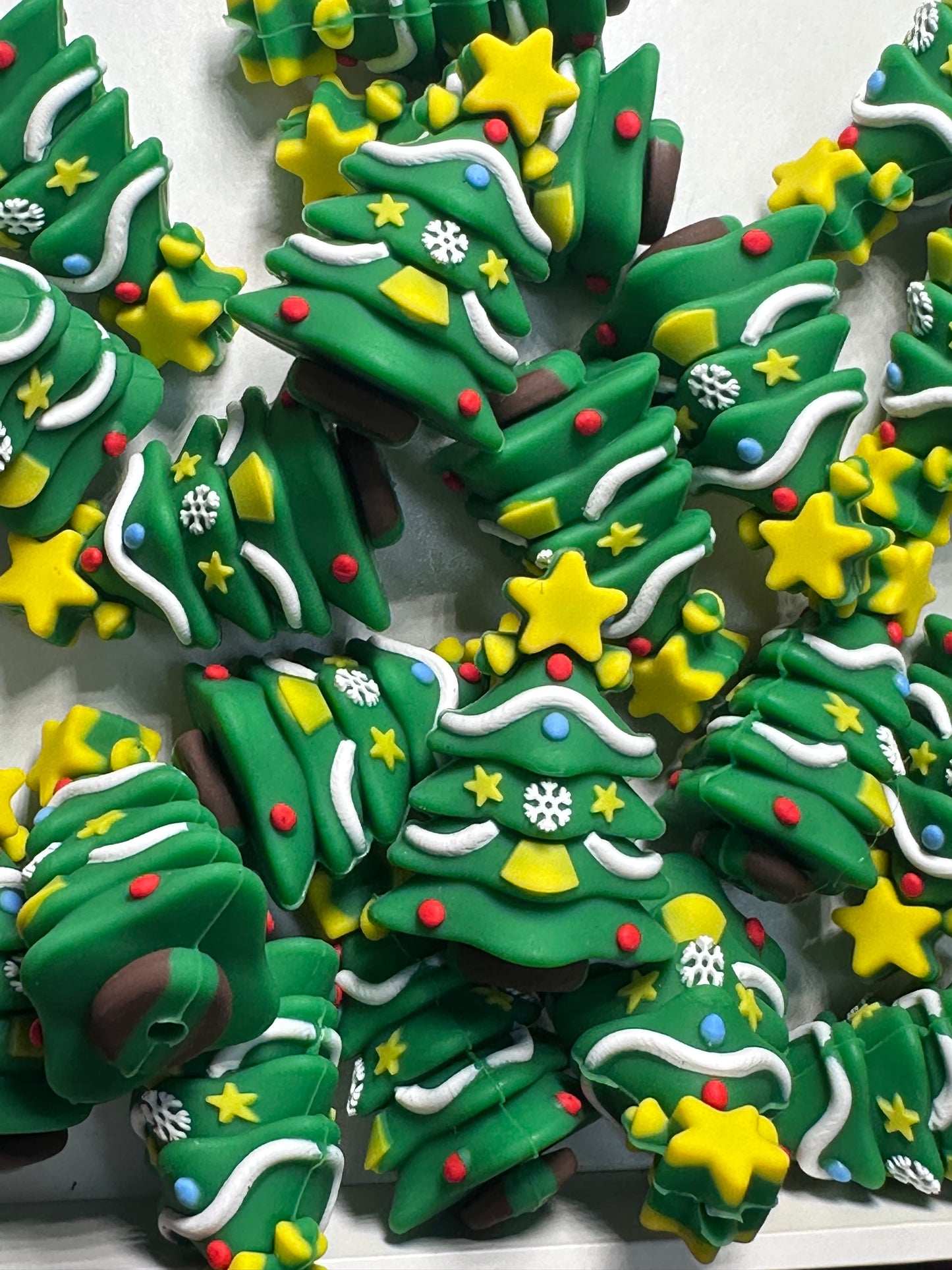 3D Christmas tree/silicone focal bead/