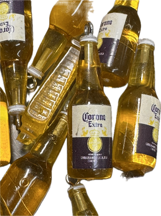 Mini Beer Bottle Charms – Resin Drink Beads for Keychains, Jewelry & DIY Crafts / yellow