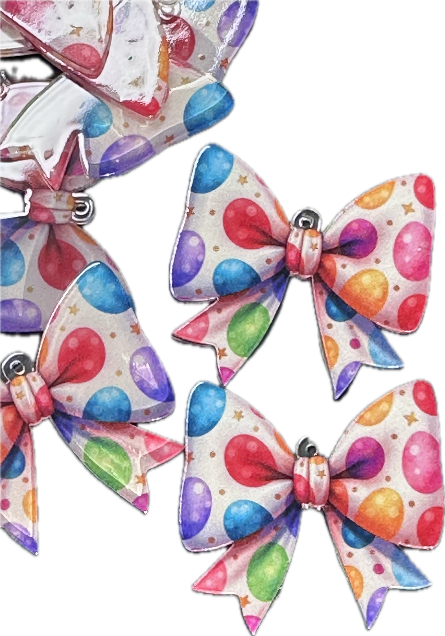 Colorful Polka Dot Bow Acrylic Pendants – Cute Bow Charms for DIY Crafts (Set of 5)