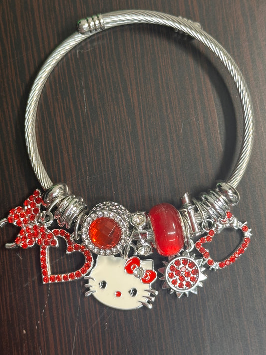 Charm Bracelet/ red charms/ HK/ Perfect gift for friends and family