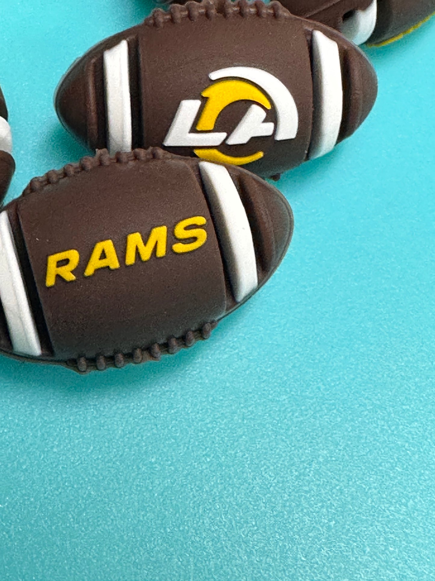 3D football shaped Los Angeles Rams focal bead