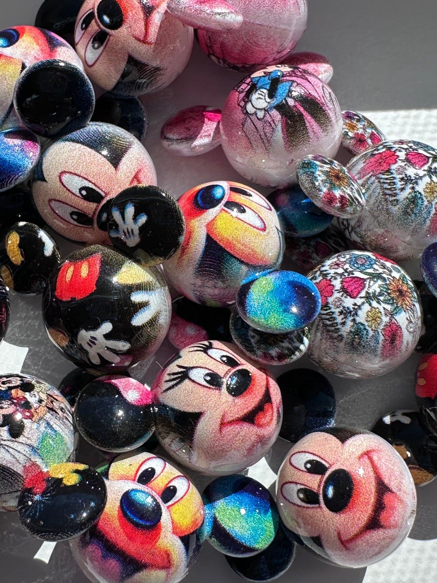 Cartoon inspired beads/ Five (5) acrylic beads included/ jewelry Bead/ beadable pen beads/ keychain bead/ DIY