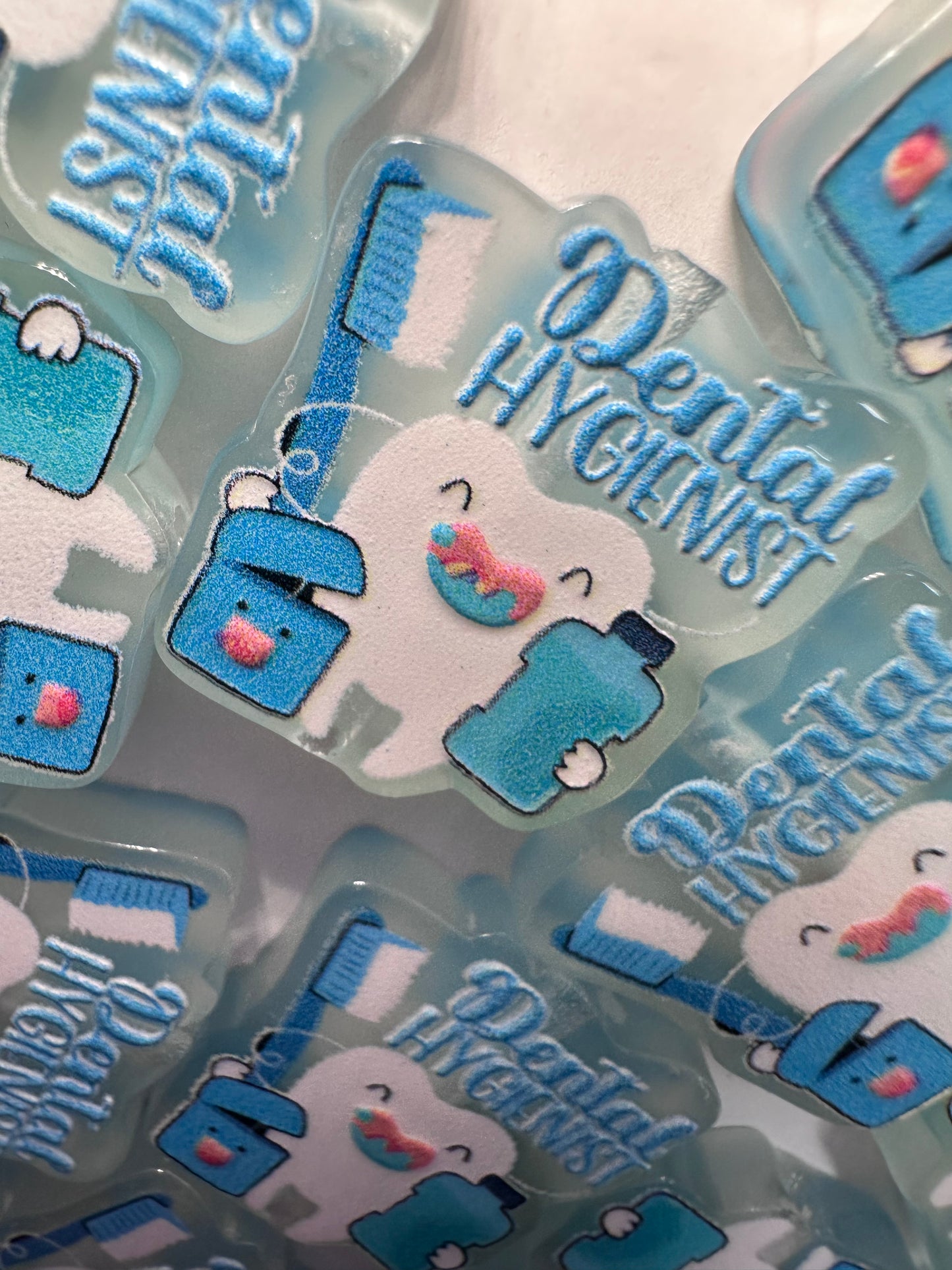 Dental Hygenist acrylic focal bead- set of 2/ focal bead/ pen beading / keychain bead/Dentist