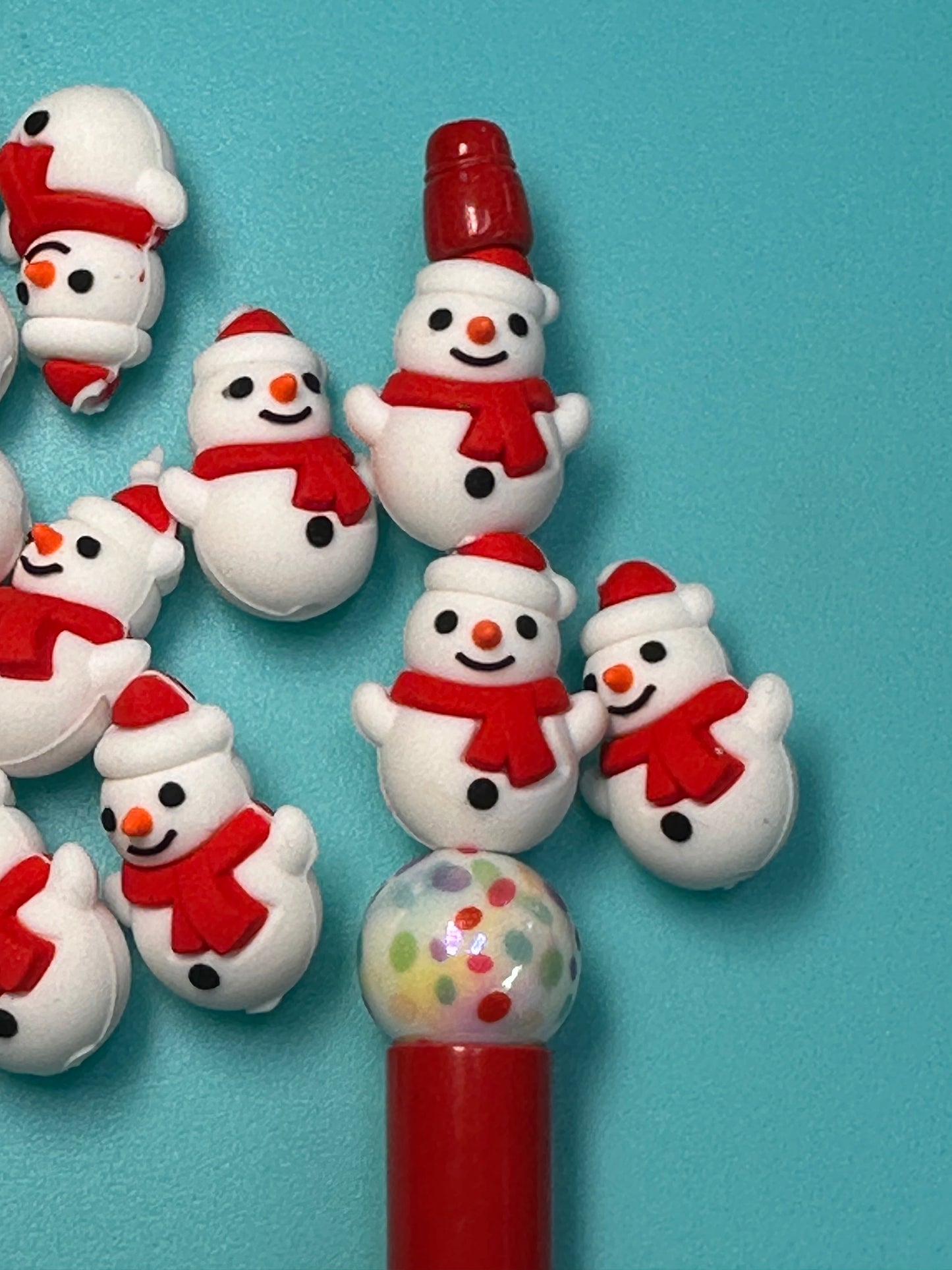 3D Christmas /silicone focal bead/ Santa hat / snow man