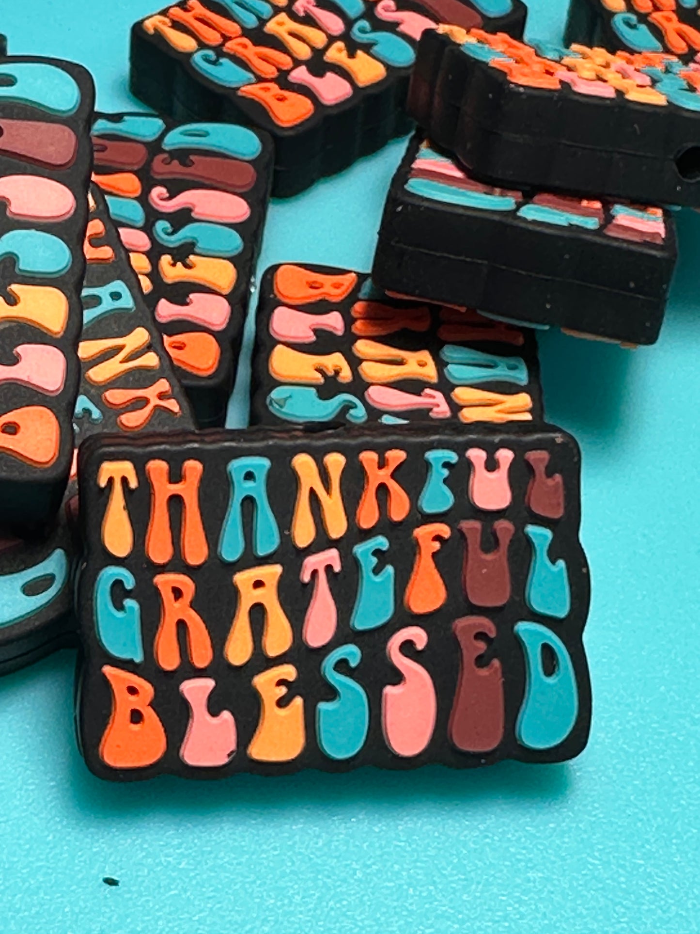 Thankful Blessed Focal Bead / pen beading/ keychain bead/ DIY/