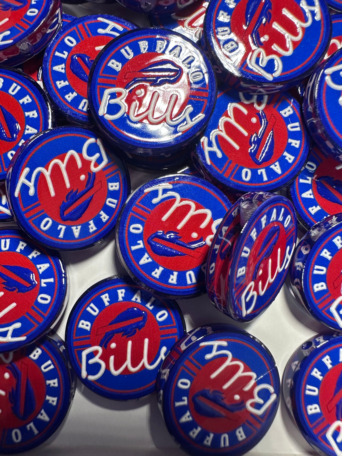 Buffalo Bills acrylic focal bead- set of 2/ focal bead/ pen beading / keychain bead /football