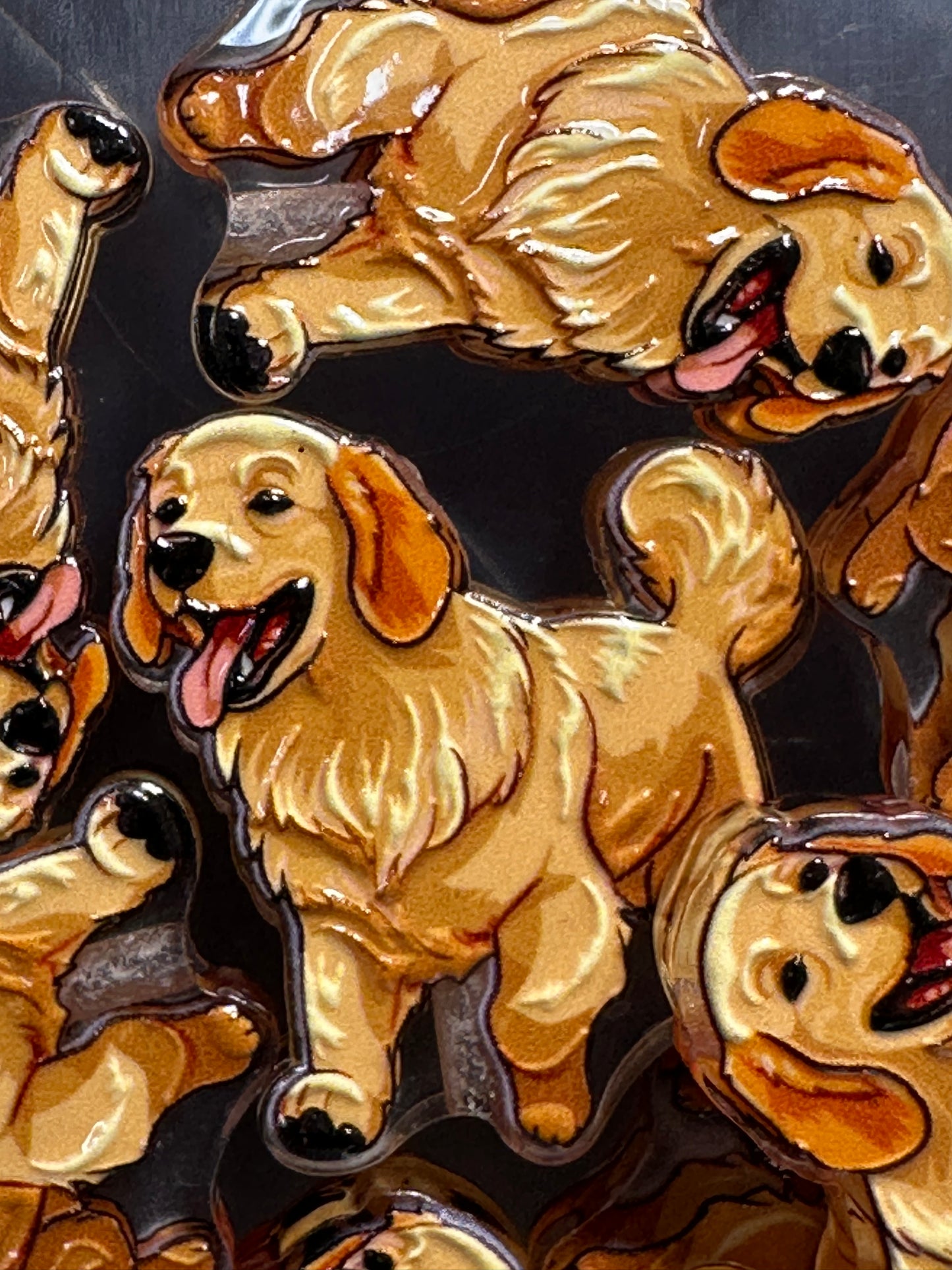 Golden Retriever dog acrylic focal bead- set of 2/ focal bead/ pen beading / keychain bead/