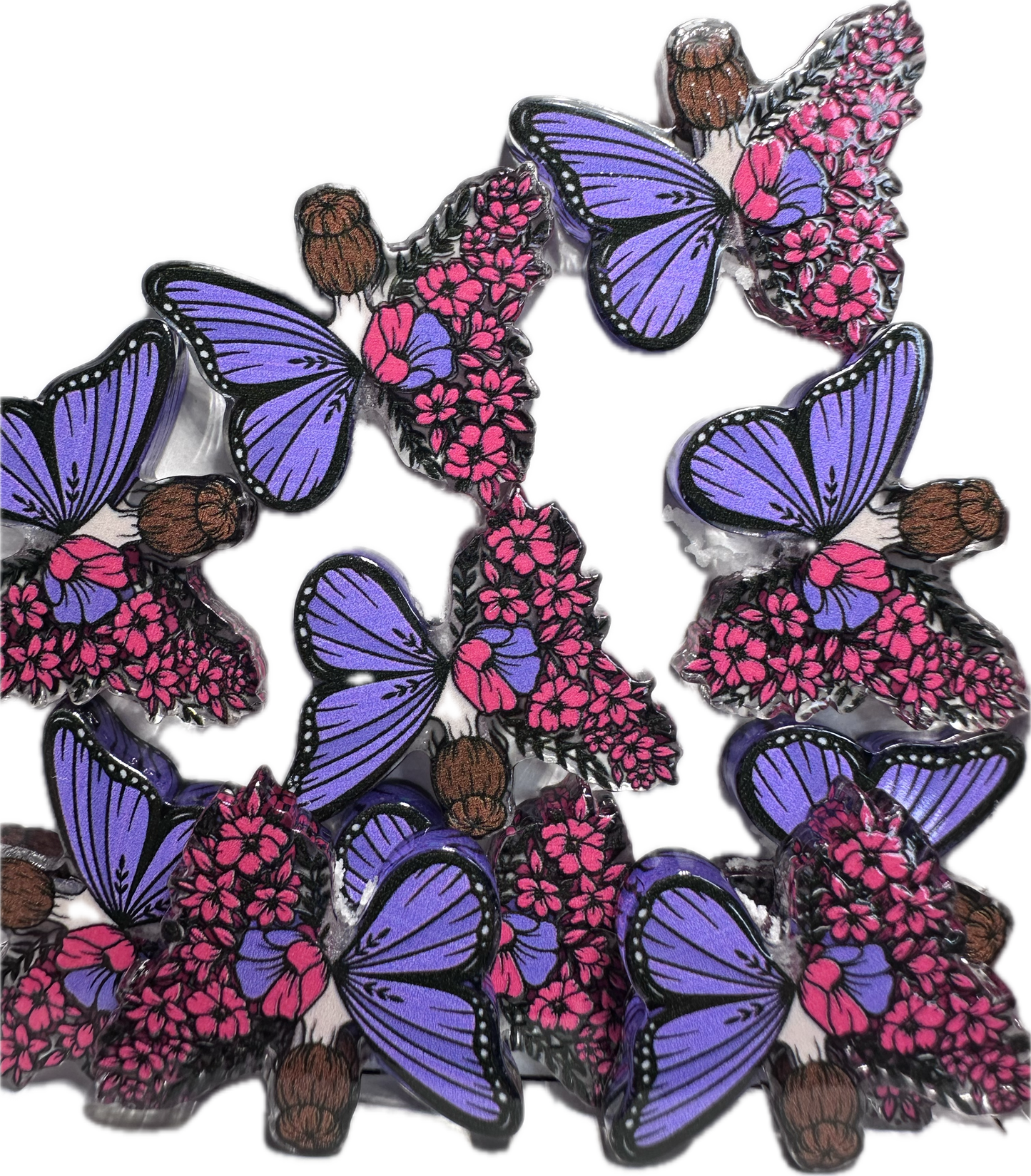 Fairy girl acrylic focal bead- set of 2/ focal bead/ pen beading / keychain bead/ Butterfly wings