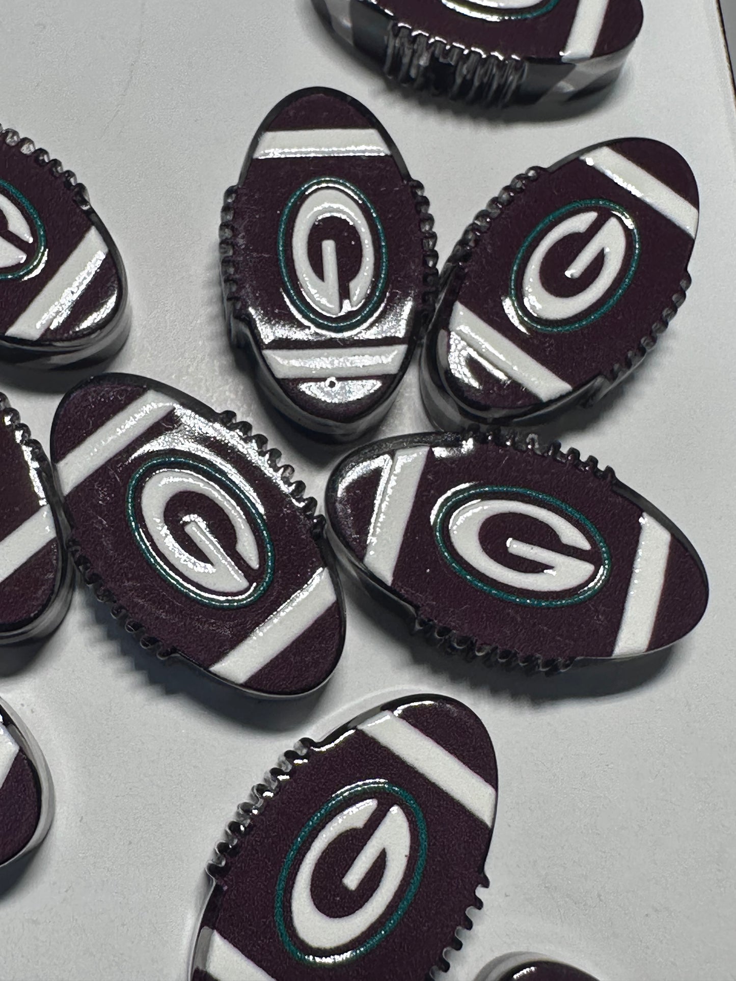 Green Bay acrylic focal bead- set of 2/ focal bead/ pen beading / keychain bead/ football