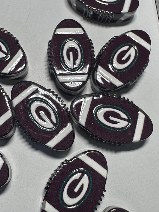 Green Bay acrylic focal bead- set of 2/ focal bead/ pen beading / keychain bead/ football