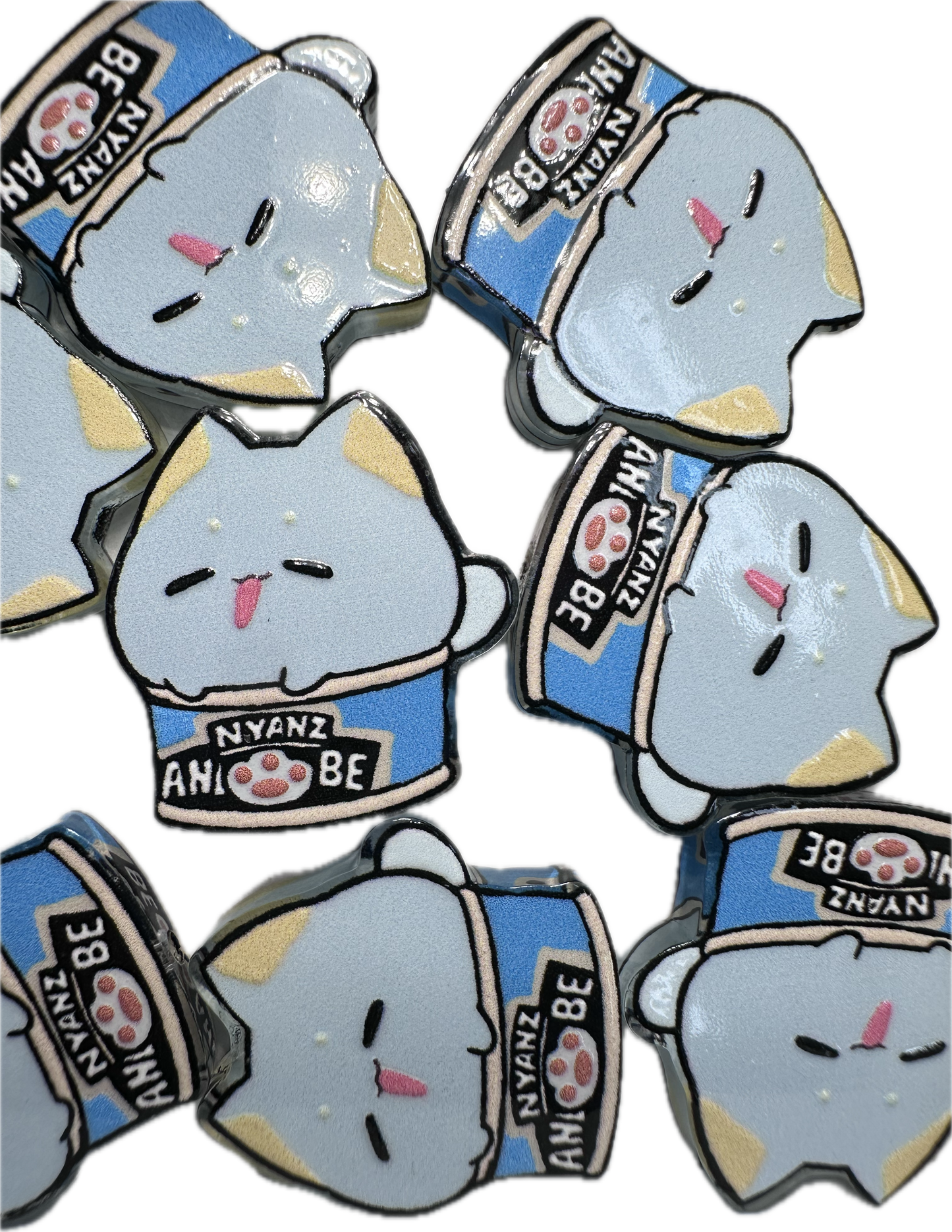 Cat in can acrylic focal bead- set of 2/ focal bead/ pen beading / keychain bead