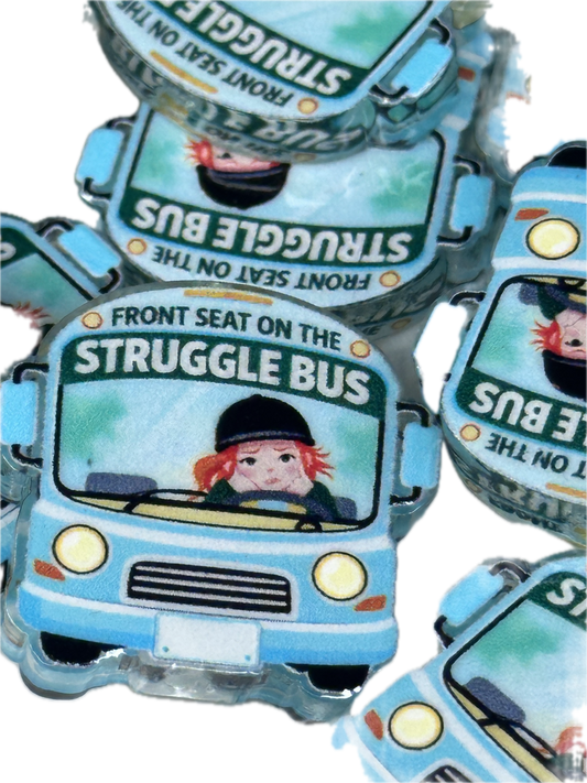 Struggle Bus acrylic focal bead- set of 2/ focal bead/ pen beading / keychain bead/ OUR DESIGN