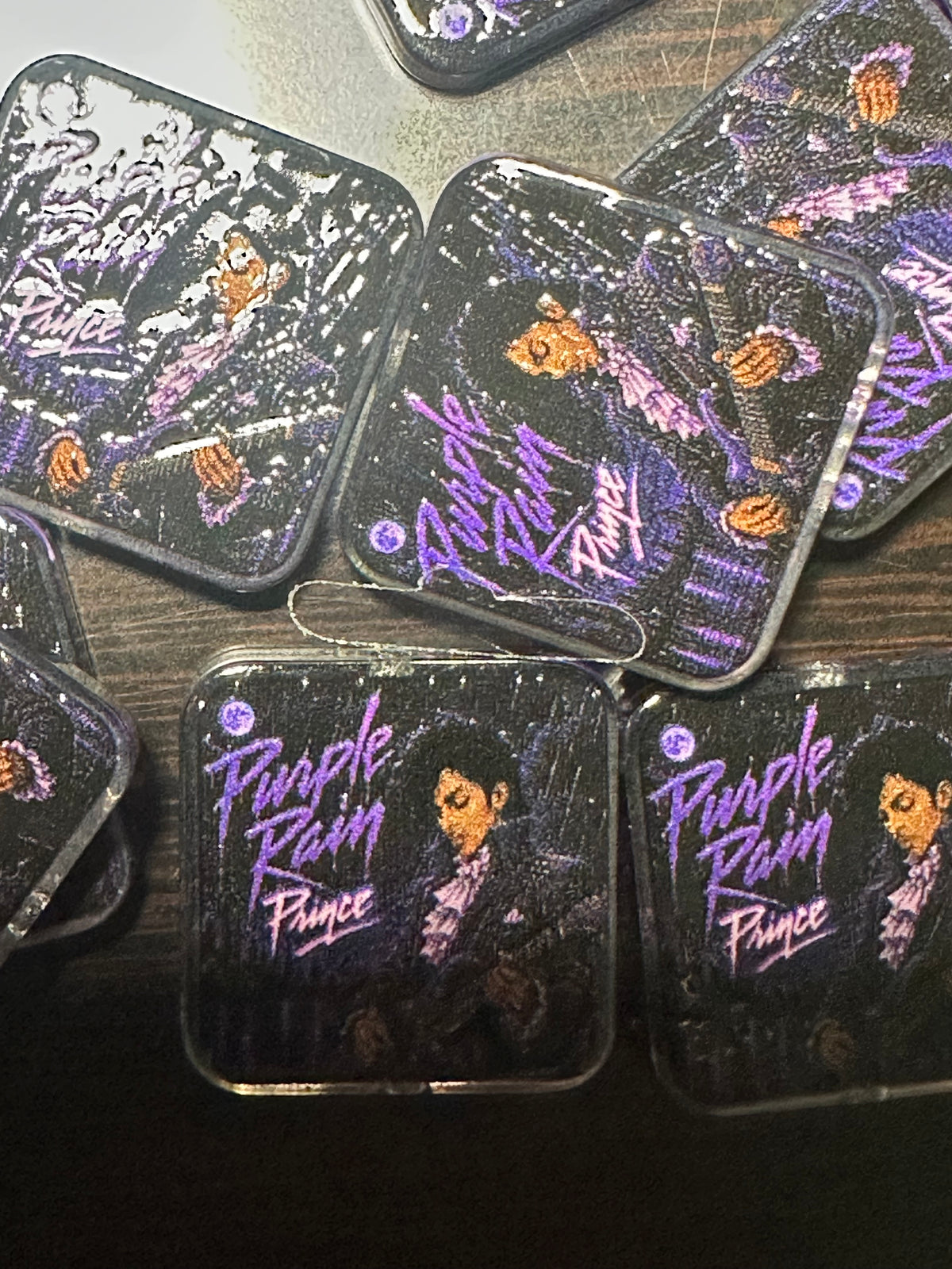 Purple acrylic focal bead- set of 2/ focal bead/ pen beading / keychain bead/Music