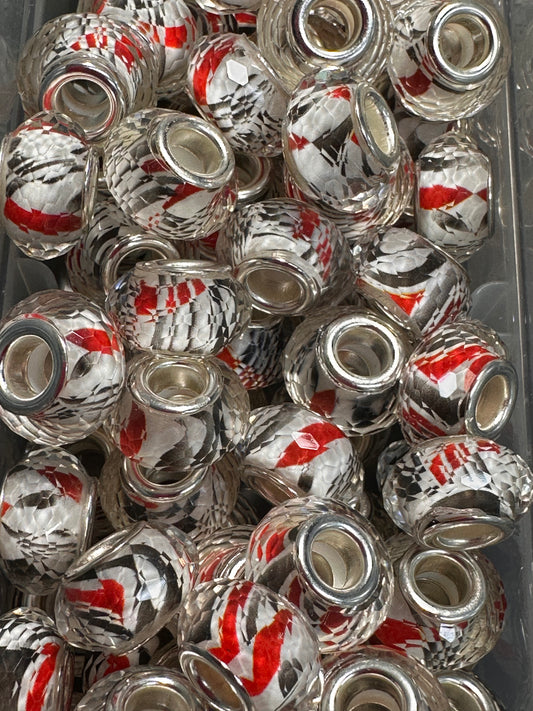 Spacer beads/ Ten beads included/ jewelry beads/ beadable pen/ keychain bead/ DIY bead/ 12mm approx/ Georgia football teams color bead