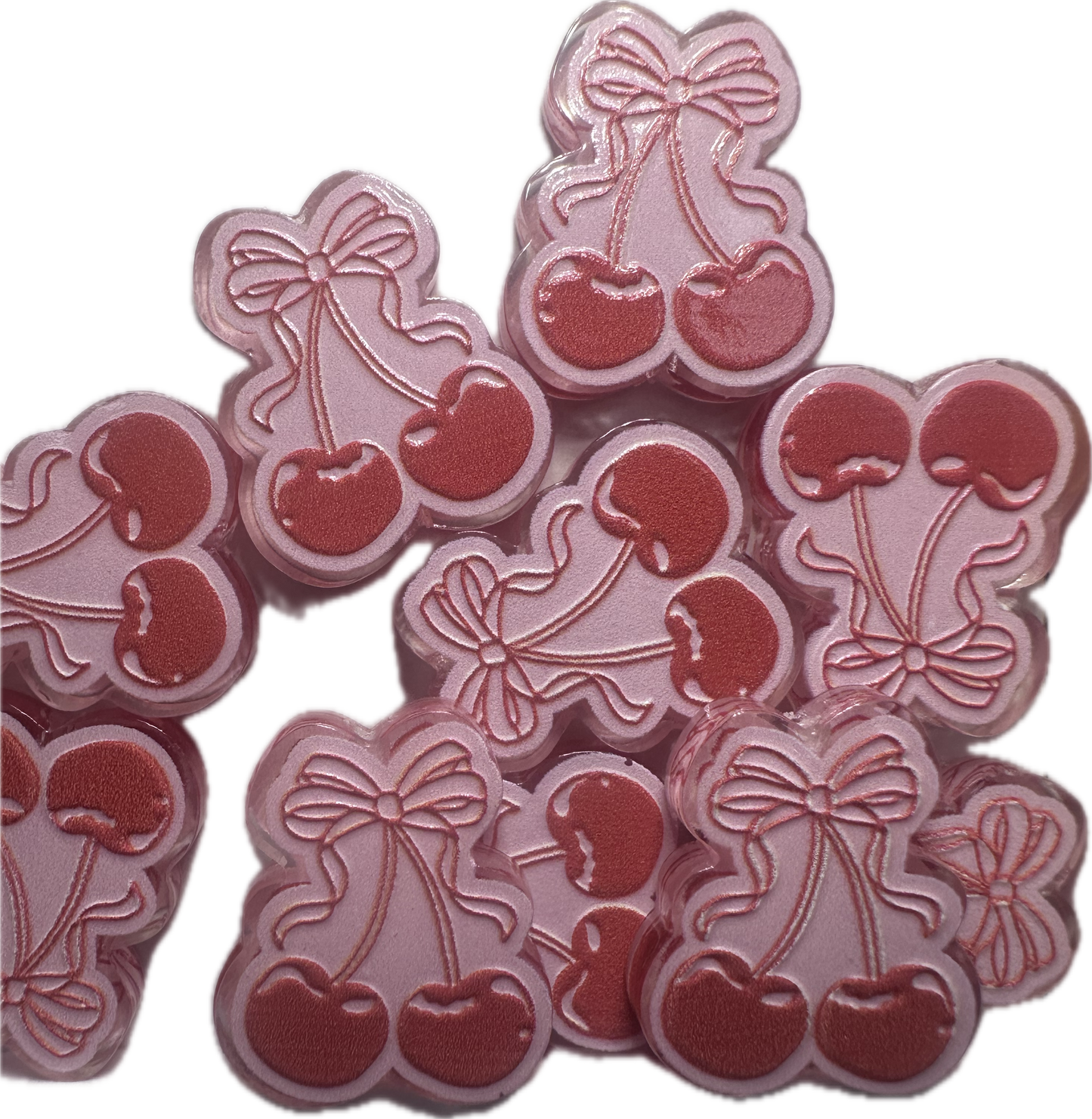 Cherries acrylic focal bead- set of 2/ focal bead/ pen beading / keychain bead/