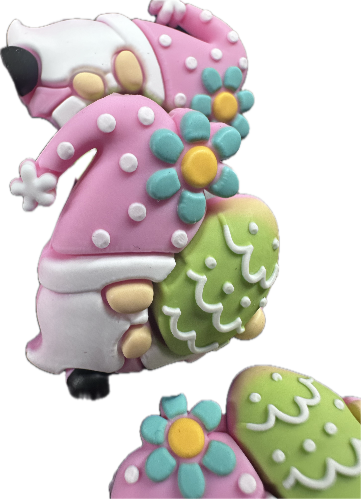 3D Easter gnome focal bead/ silicone bead/ pen beading/ DIY/ Easter egg/ bunny ears gnome
