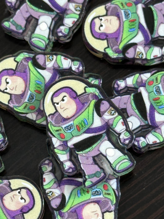 Flying astronaut in suit acrylic focal bead- set of 2/ focal bead/ pen beading / keychain bead