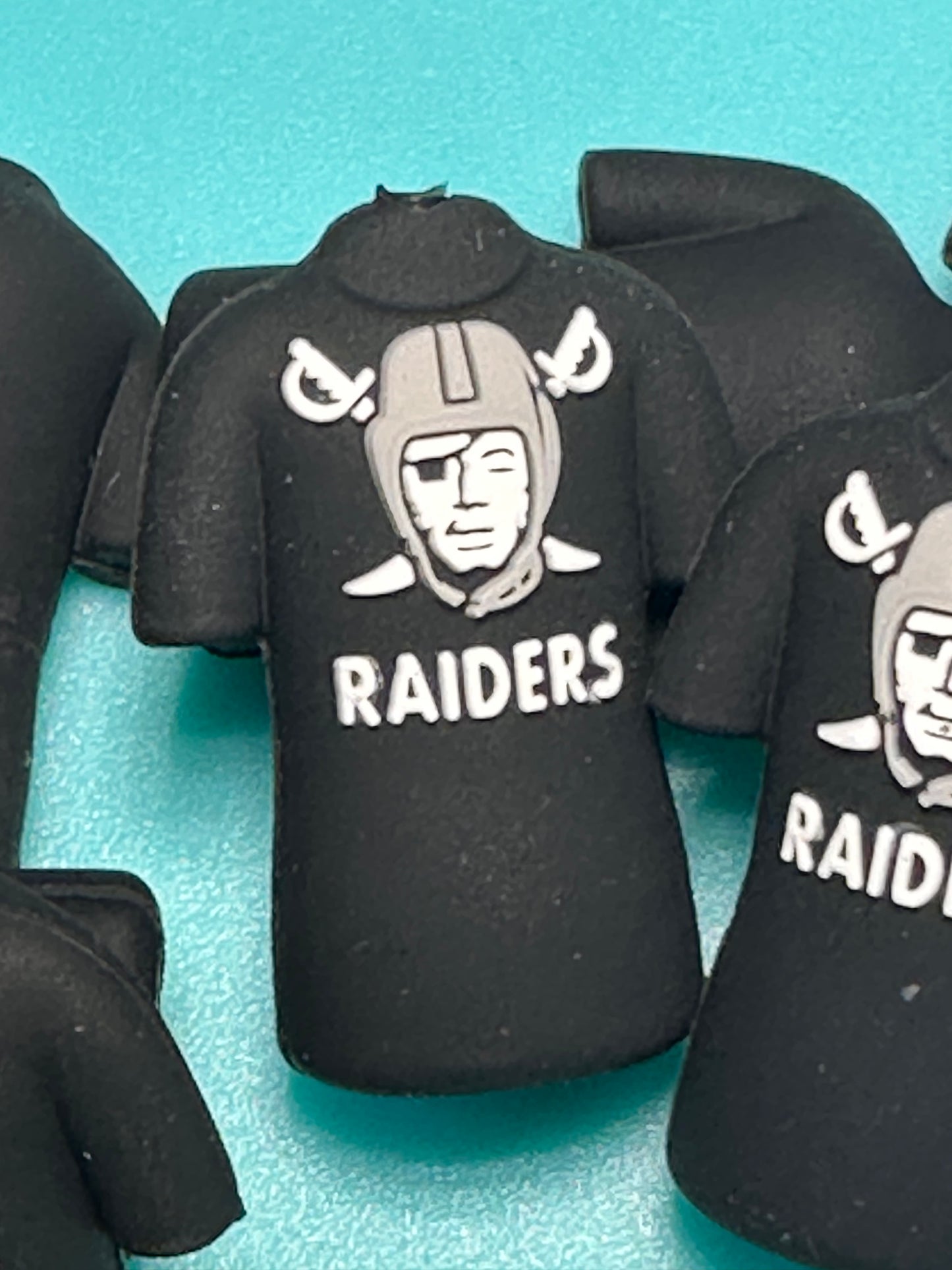 3D Las Vegas Raiders focal bead / football/ shield shaped