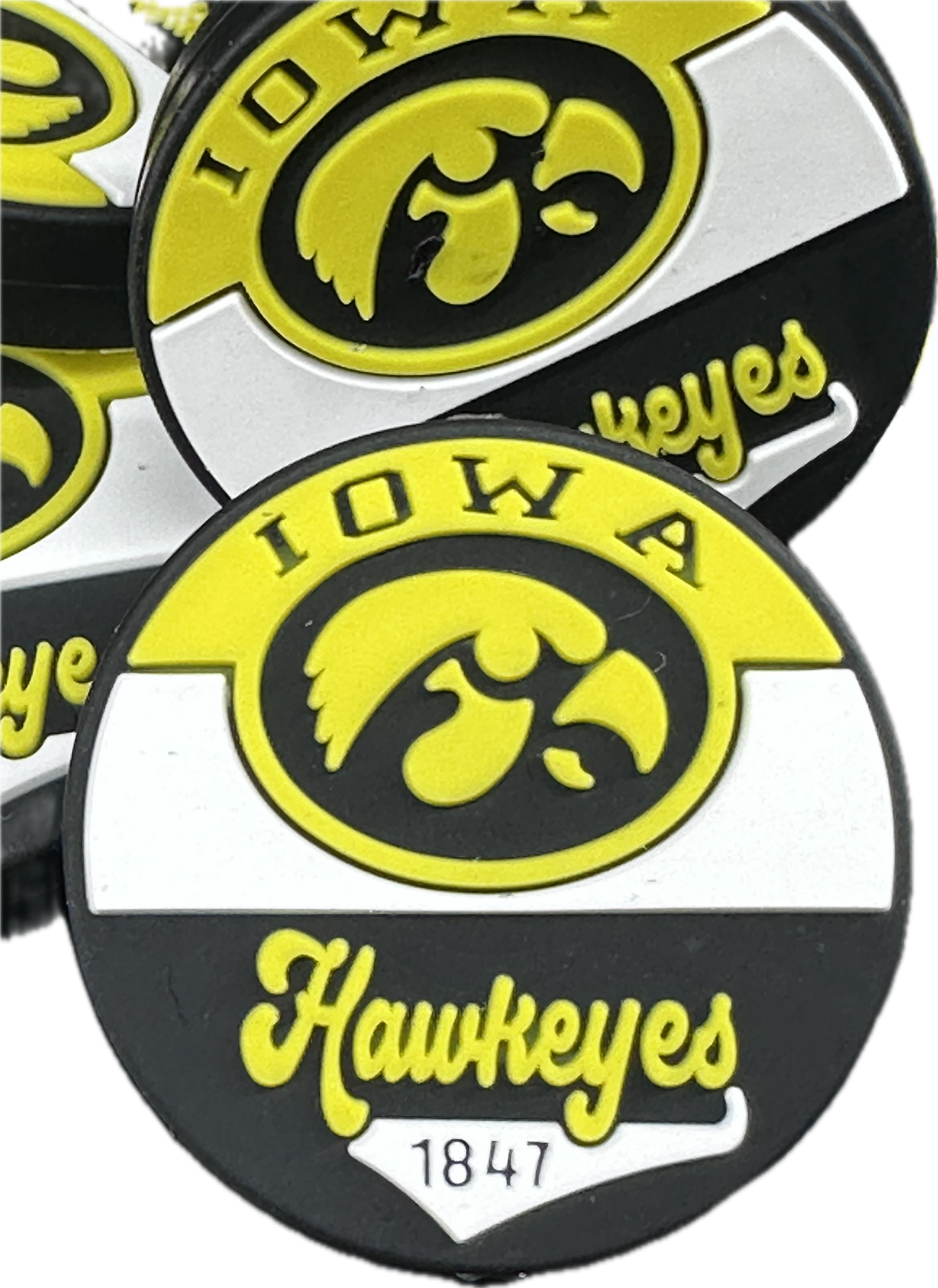 New! Iowa Hawkeyes focal beads/college ball/Focal Bead/ beadable pen/ Silicone  bead/ keychain bead / Football/ Style#2 helmet