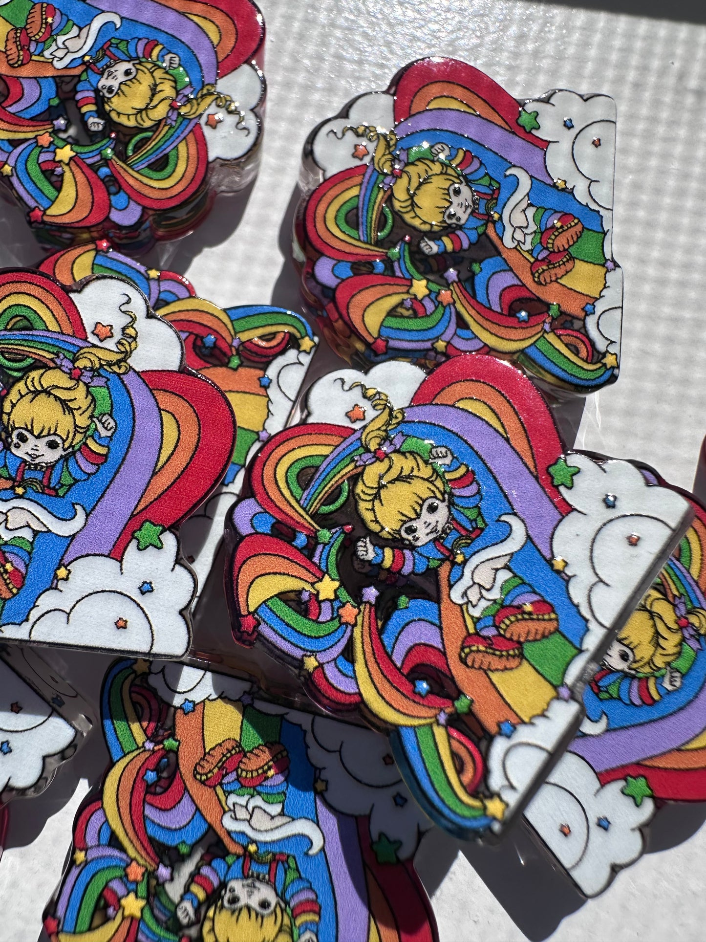 Rainbow girl colorful acrylic focal bead- set of 2/ focal bead/ pen beading / keychain bead