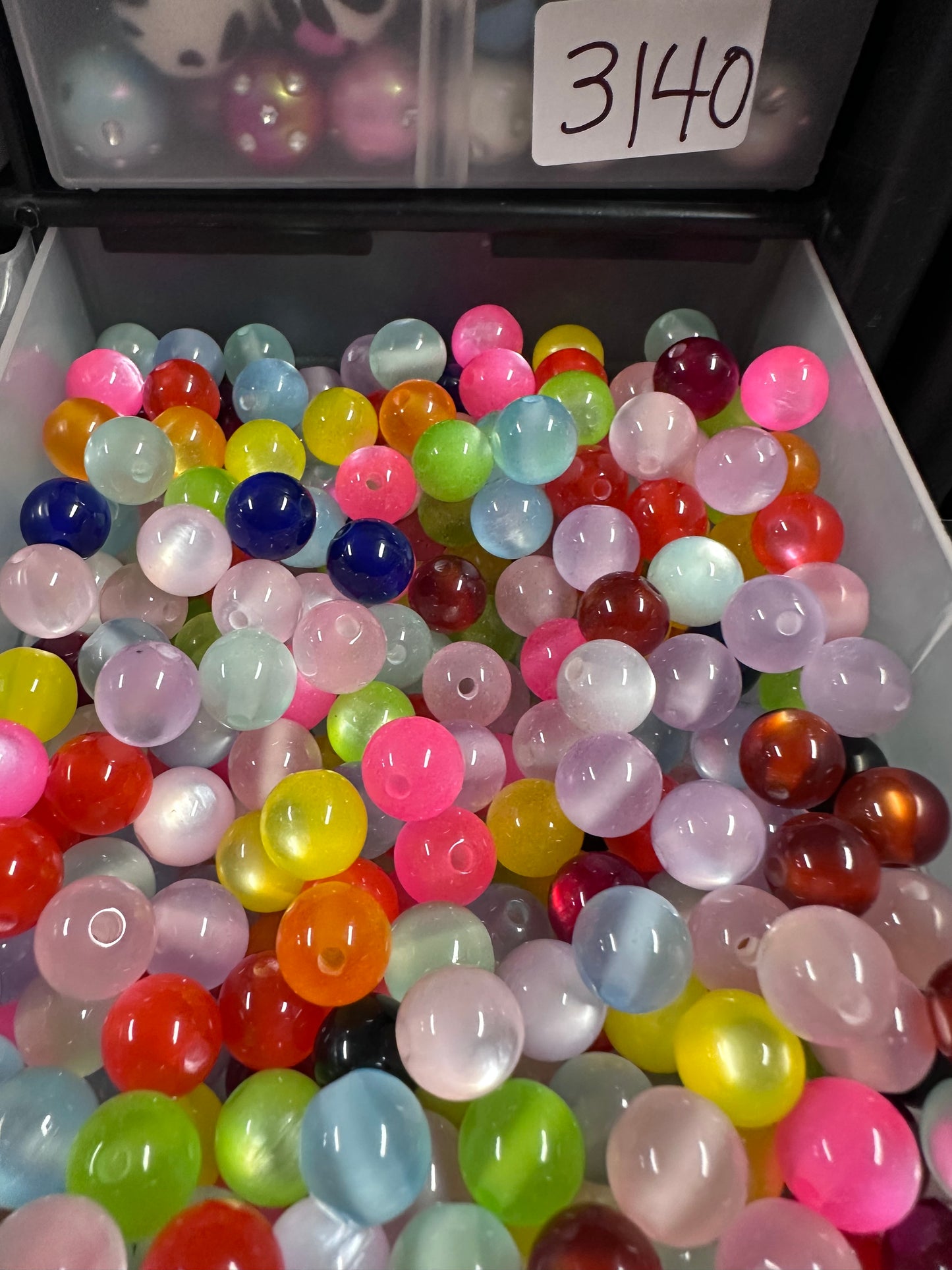 10mm Cat Eye Acrylic Beads – Assorted Colors | Sets of 10, 25, 50. Perfect for jewelry DIY