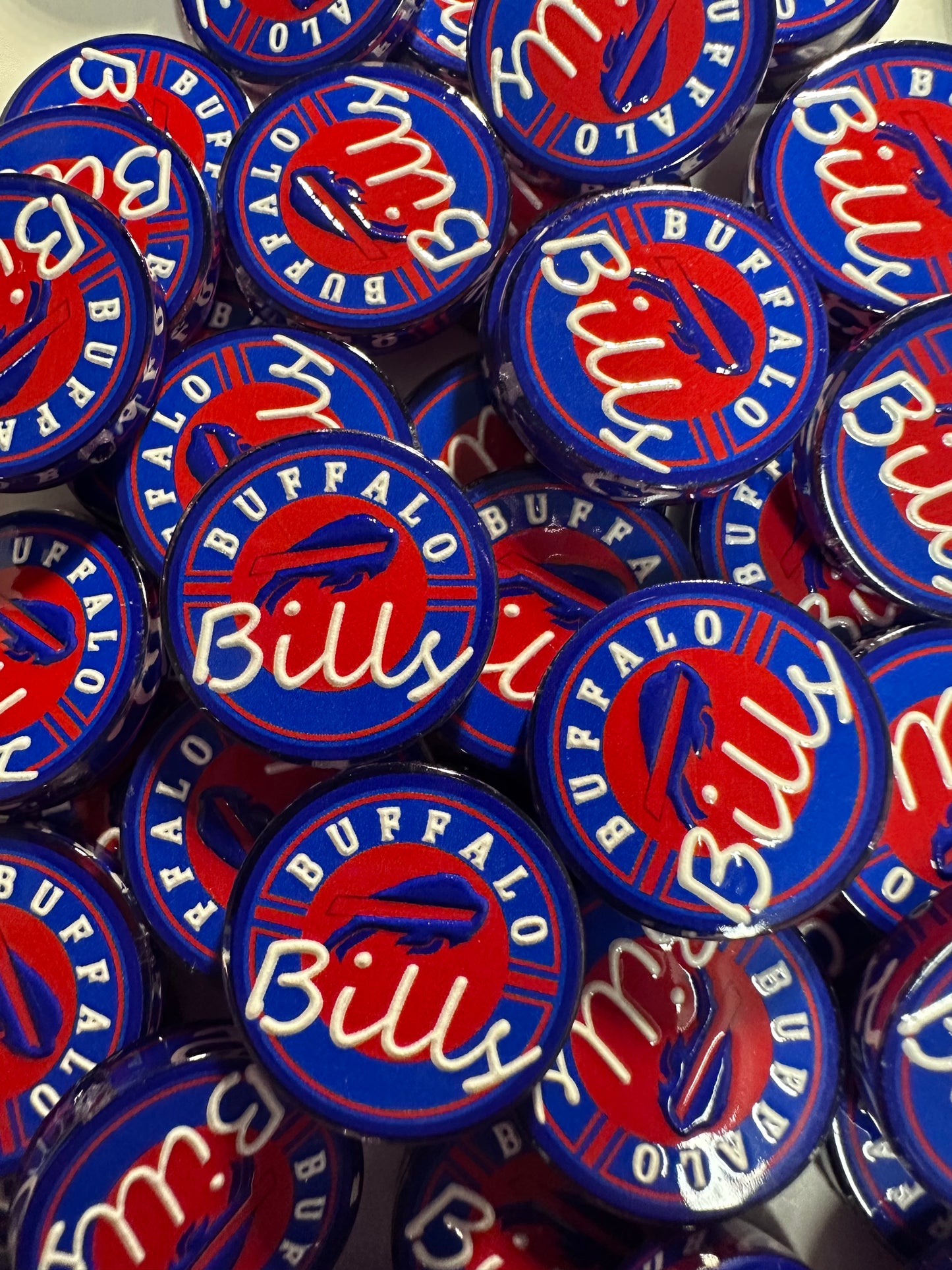 Buffalo Bills acrylic focal bead- set of 2/ focal bead/ pen beading / keychain bead /football