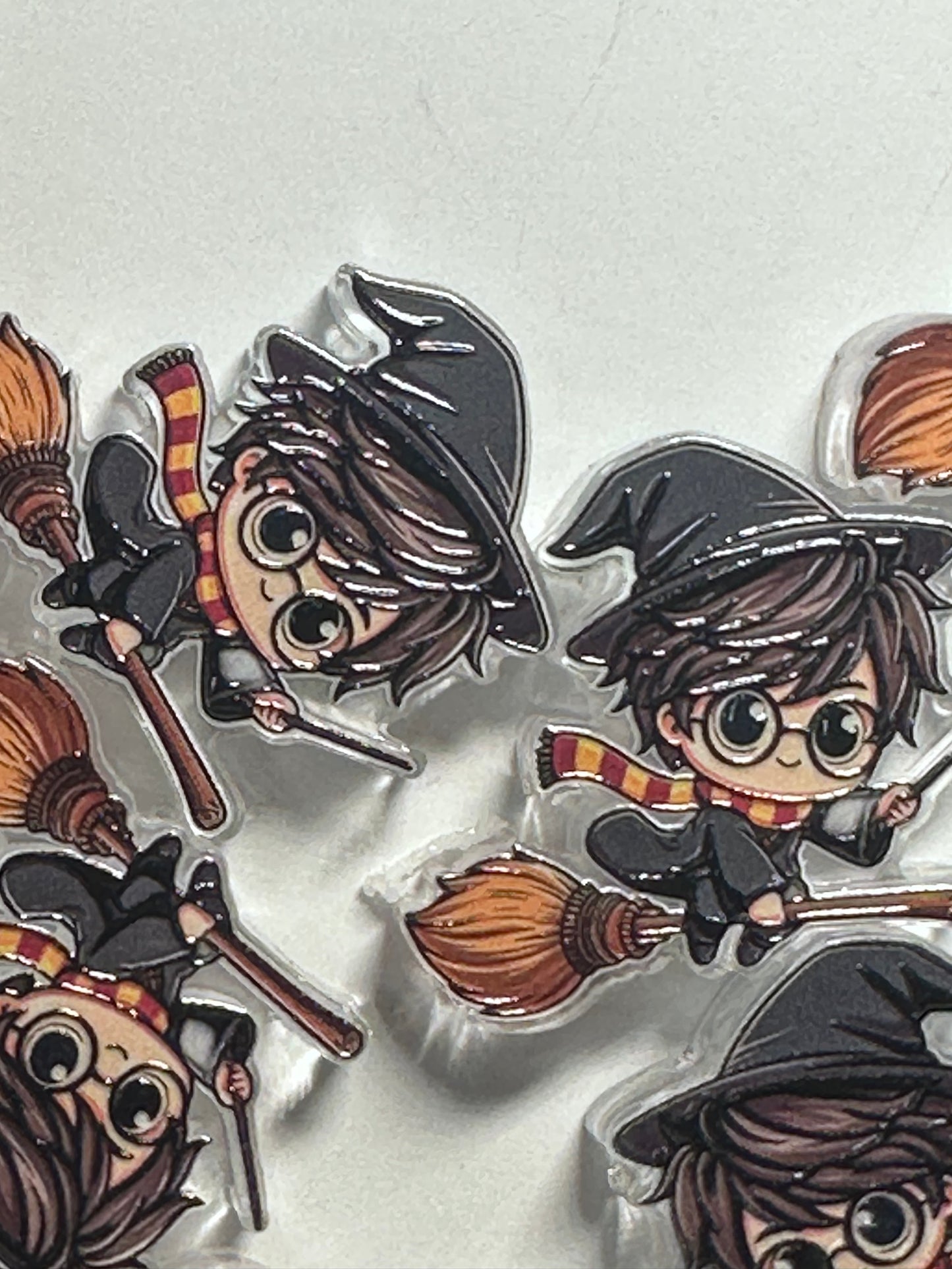 Black hair magic boy acrylic focal bead- set of 2/ focal bead/ pen beading / keychain bead /broom