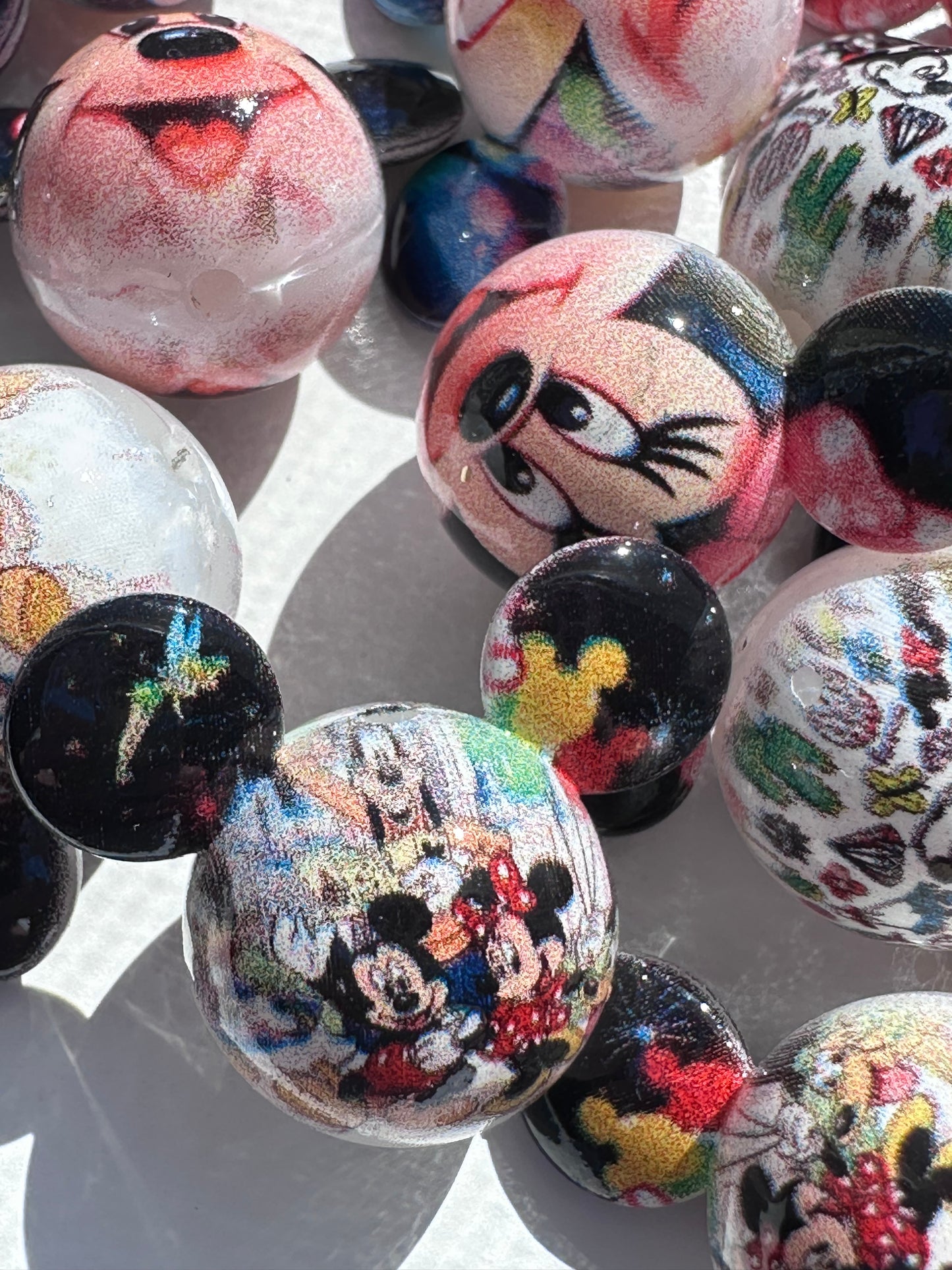 Cartoon inspired beads/ Five (5) acrylic beads included/ jewelry Bead/ beadable pen beads/ keychain bead/ DIY