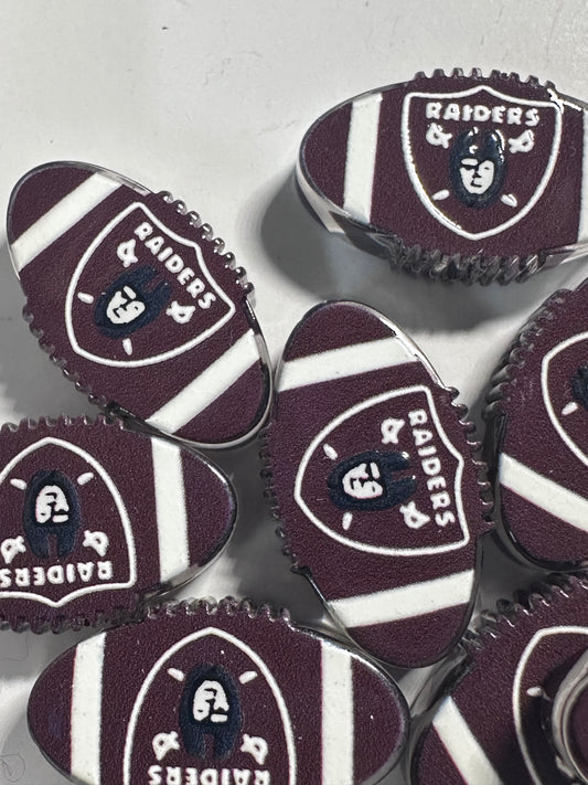 Las Vegas Raiders football shaped acrylic focal bead- set of 2/ focal bead/ pen beading / keychain bead/ football