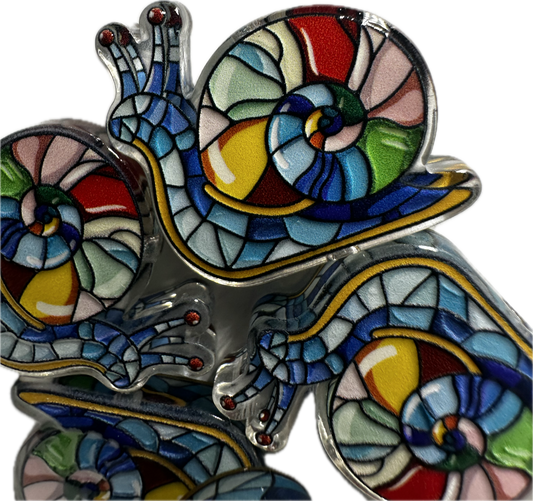 Colorful snail acrylic focal bead- set of 2/ focal bead/ pen beading / keychain bead/ mosaic