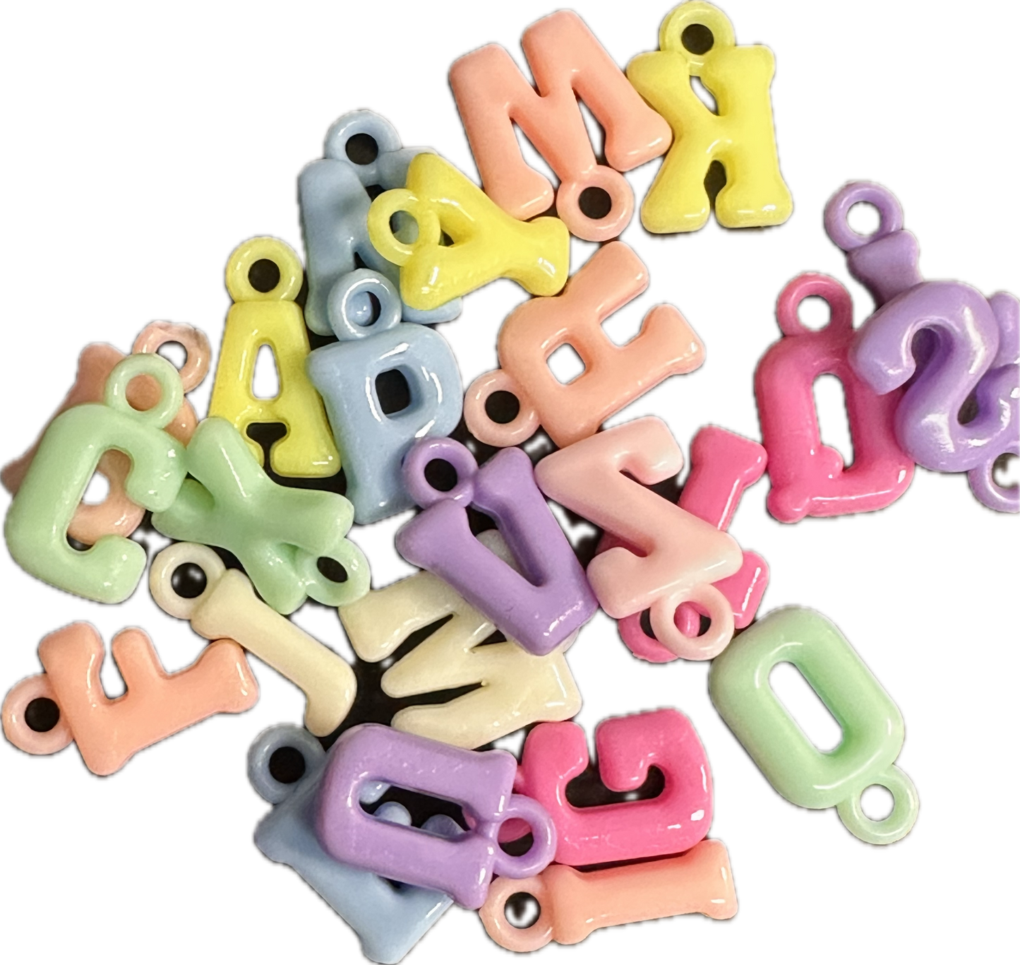 Plastic Letter Pendants – Full Alphabet Set (26 Acrylic A–Z Charms)