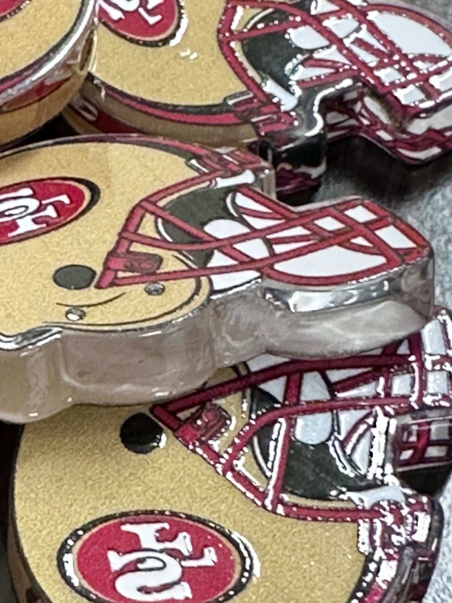 San Francisco acrylic focal bead- set of 2/ focal bead/ pen beading / keychain bead/ helmet shaped bead