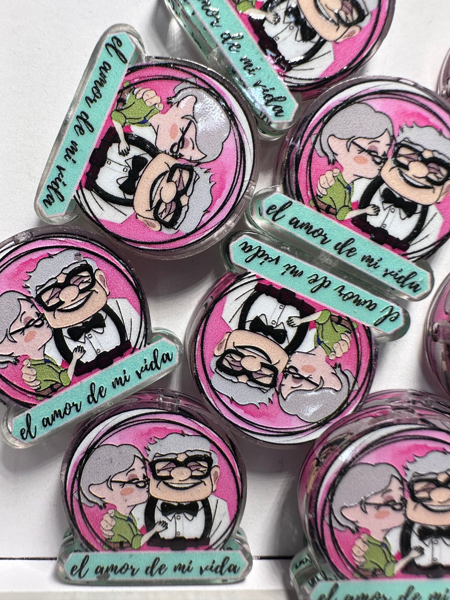 Old married couple acrylic focal bead- set of 2/ focal bead/ pen beading / keychain bead/movie couple