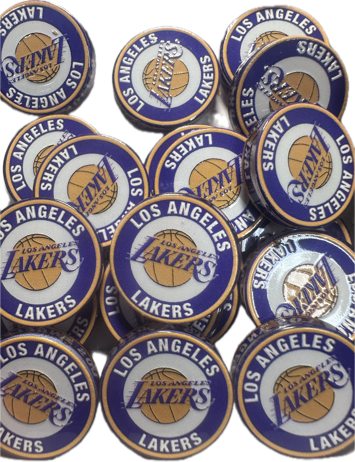 NEW LA Lakers acrylic focal bead- set of 2/ focal bead/ pen beading / keychain bead/ Basketball