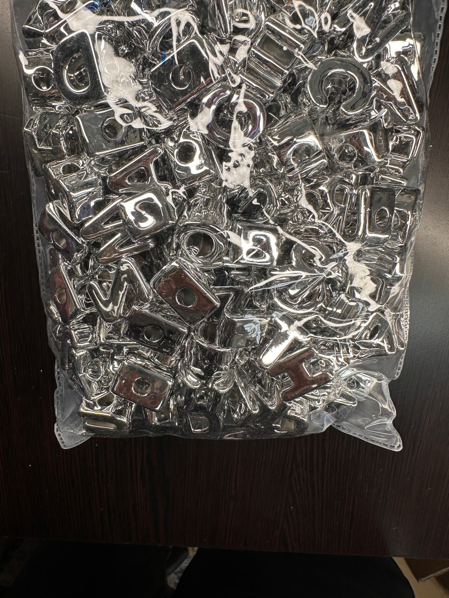 Black Acrylic Plastic Letter Beads – Bulk Bag of Mixed A–Z Alphabet Beads (Vertical Hole) over 150 mixed colors alphabet