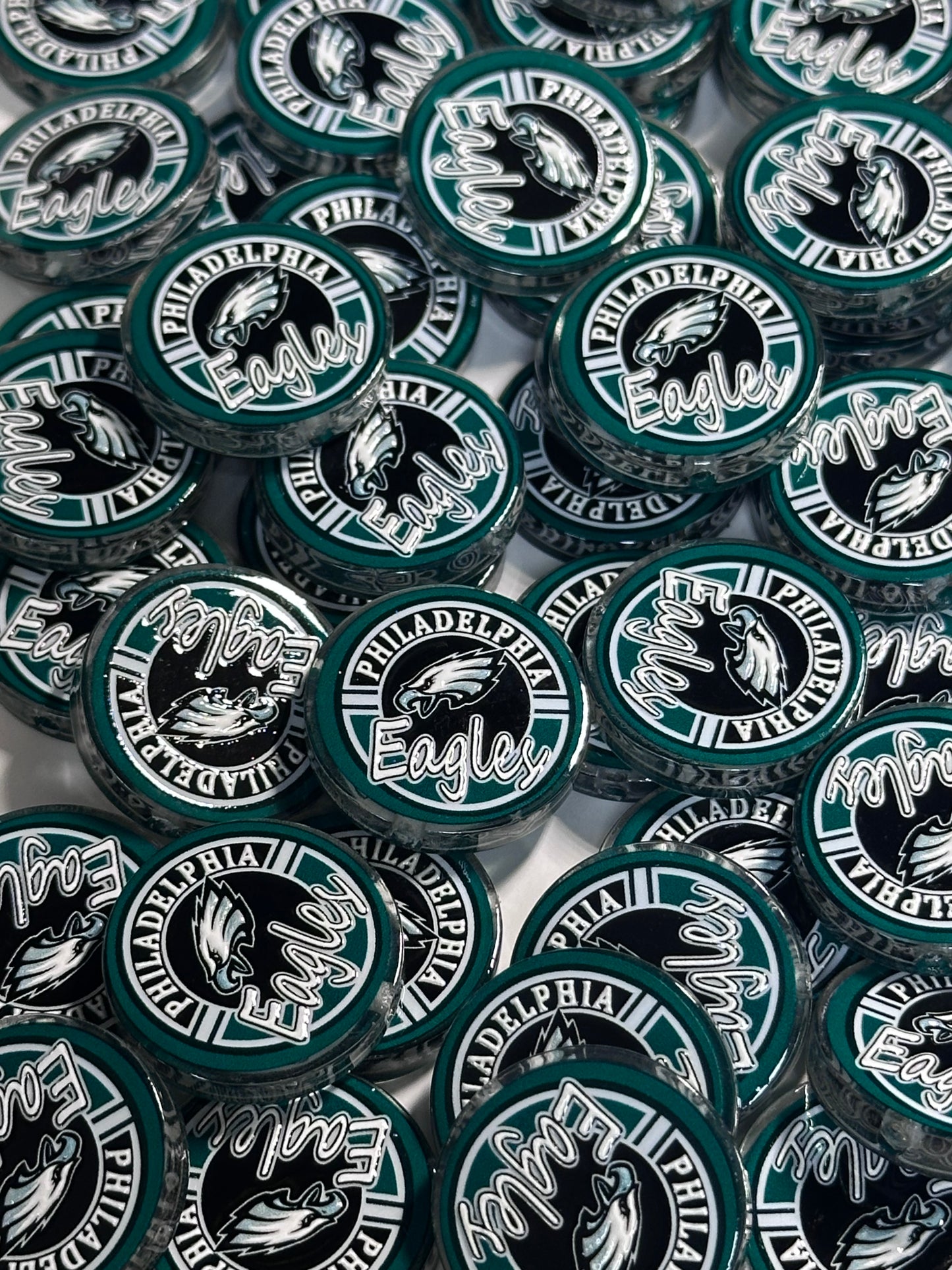 NEW Philadelphia Eagles acrylic focal bead- set of 2/ focal bead/ pen beading / keychain bead /football